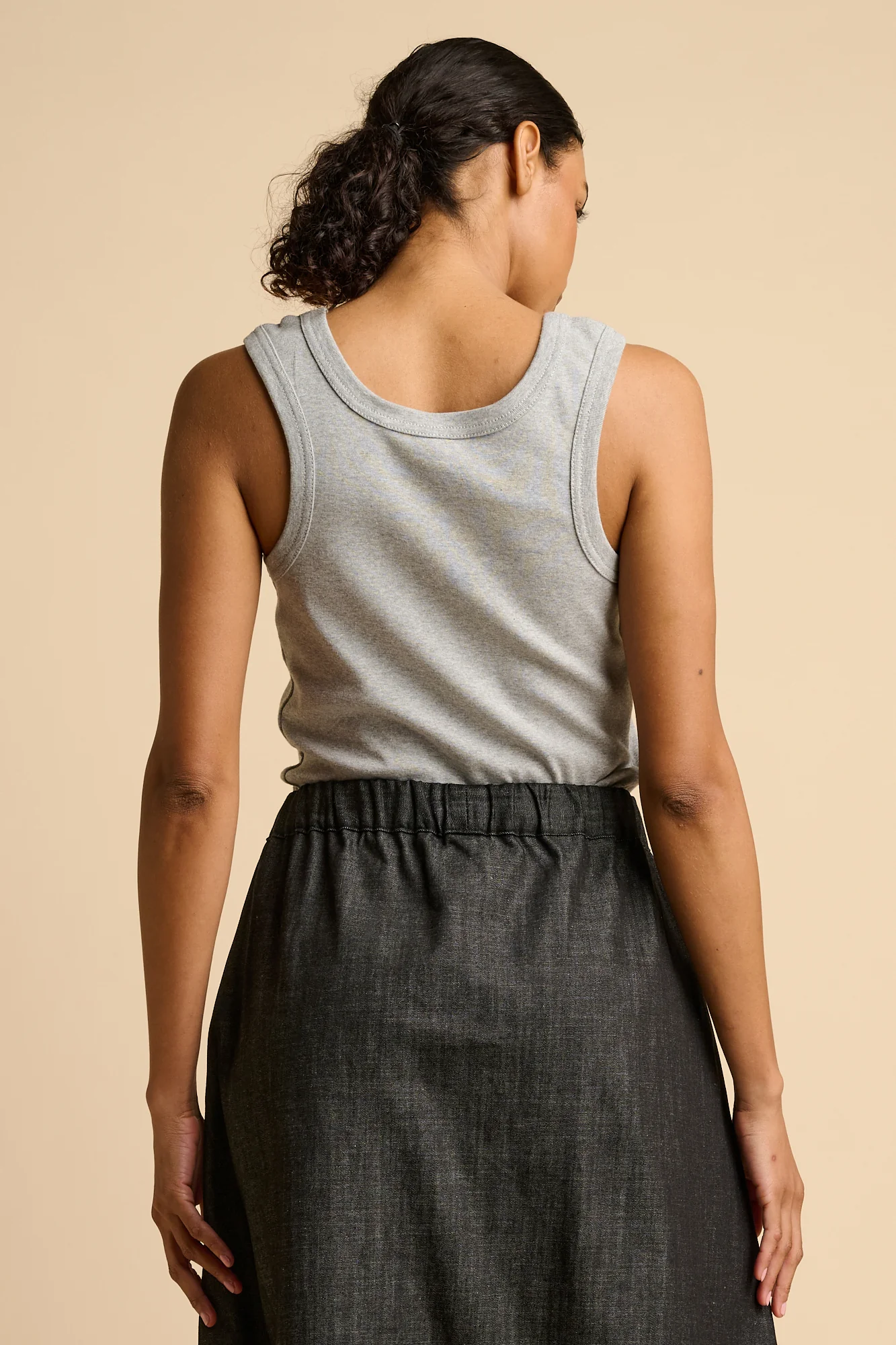 Lottie Full Denim Skirt - Black - Image 4