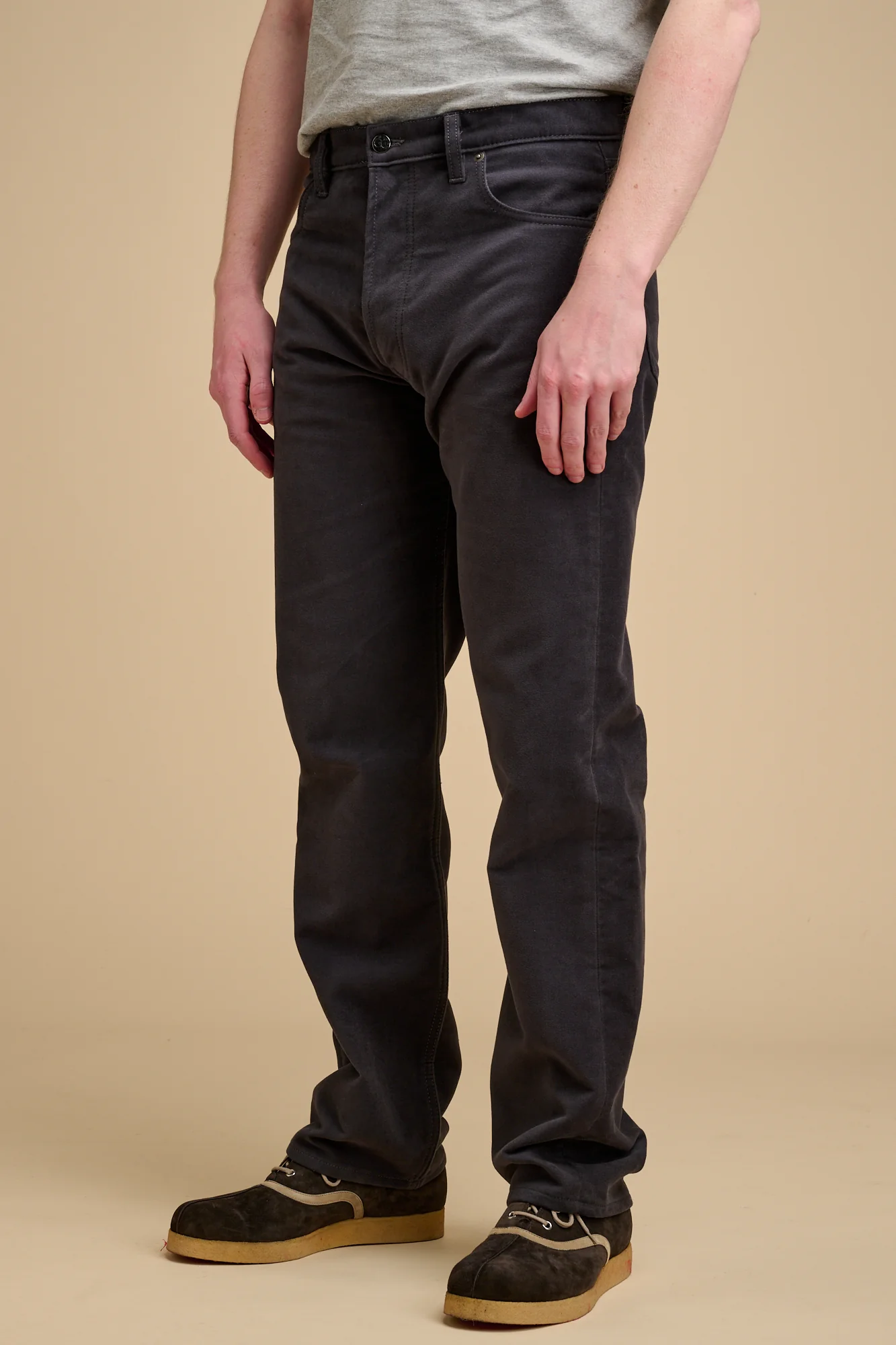 Mens Arran Loose Fit Moleskin Jean - Slate