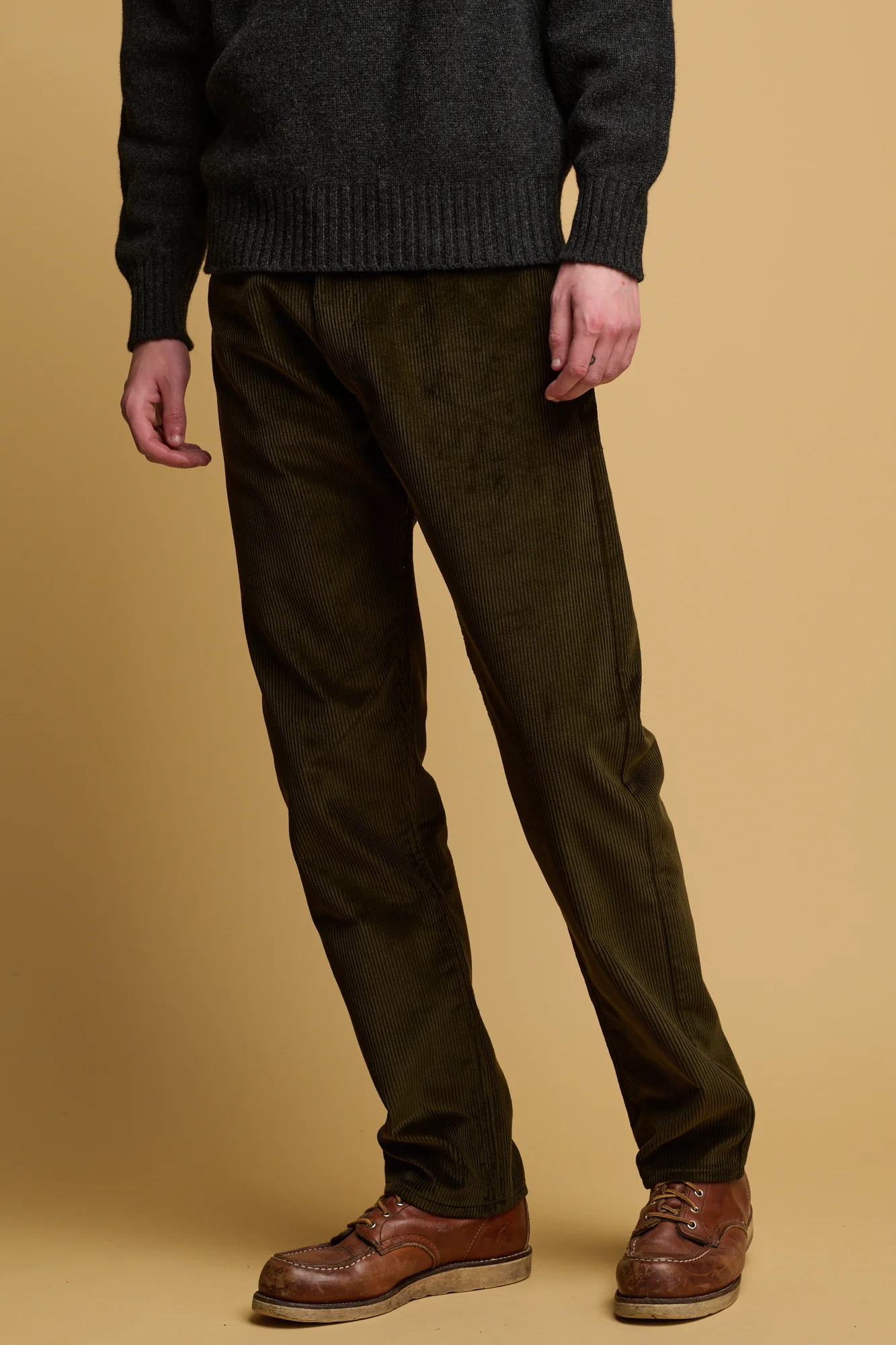 Barry Slim Corduroy Five Pocket Jean - Dark Olive