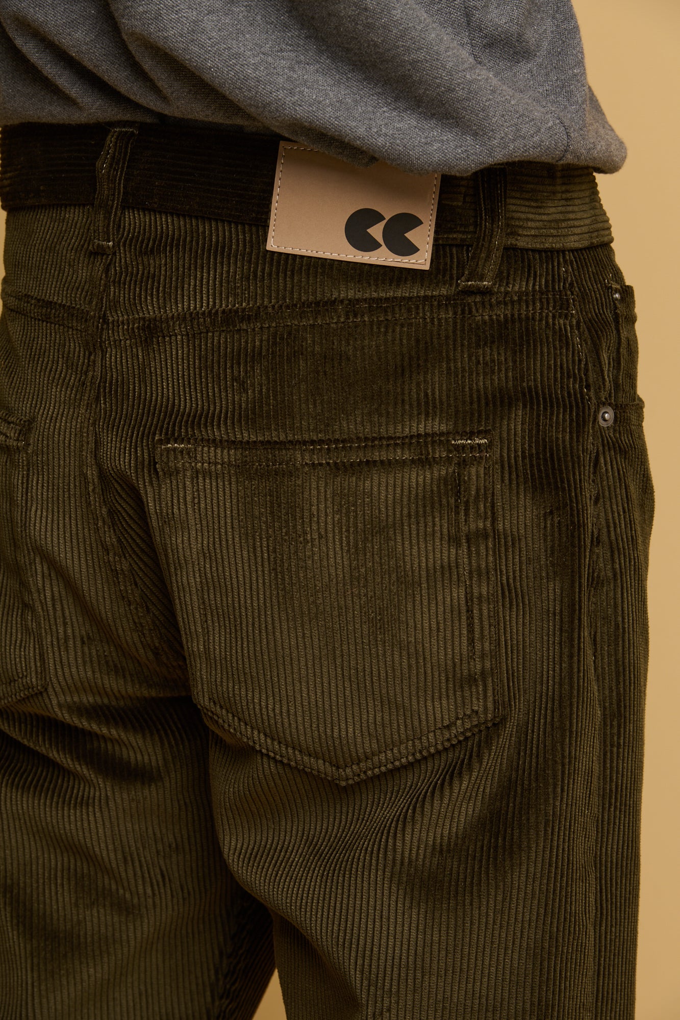 Barry Slim Corduroy Five Pocket Jean - Dark Olive - Image 2