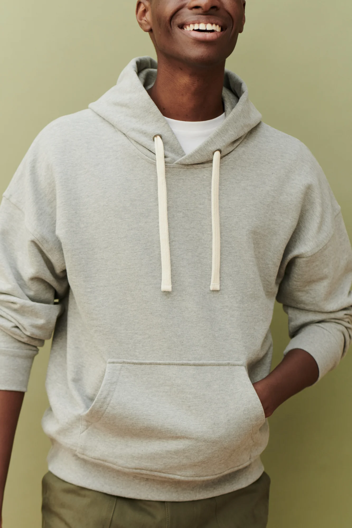 Men's Hooded Sweatshirt - Grey Marl - Image 2