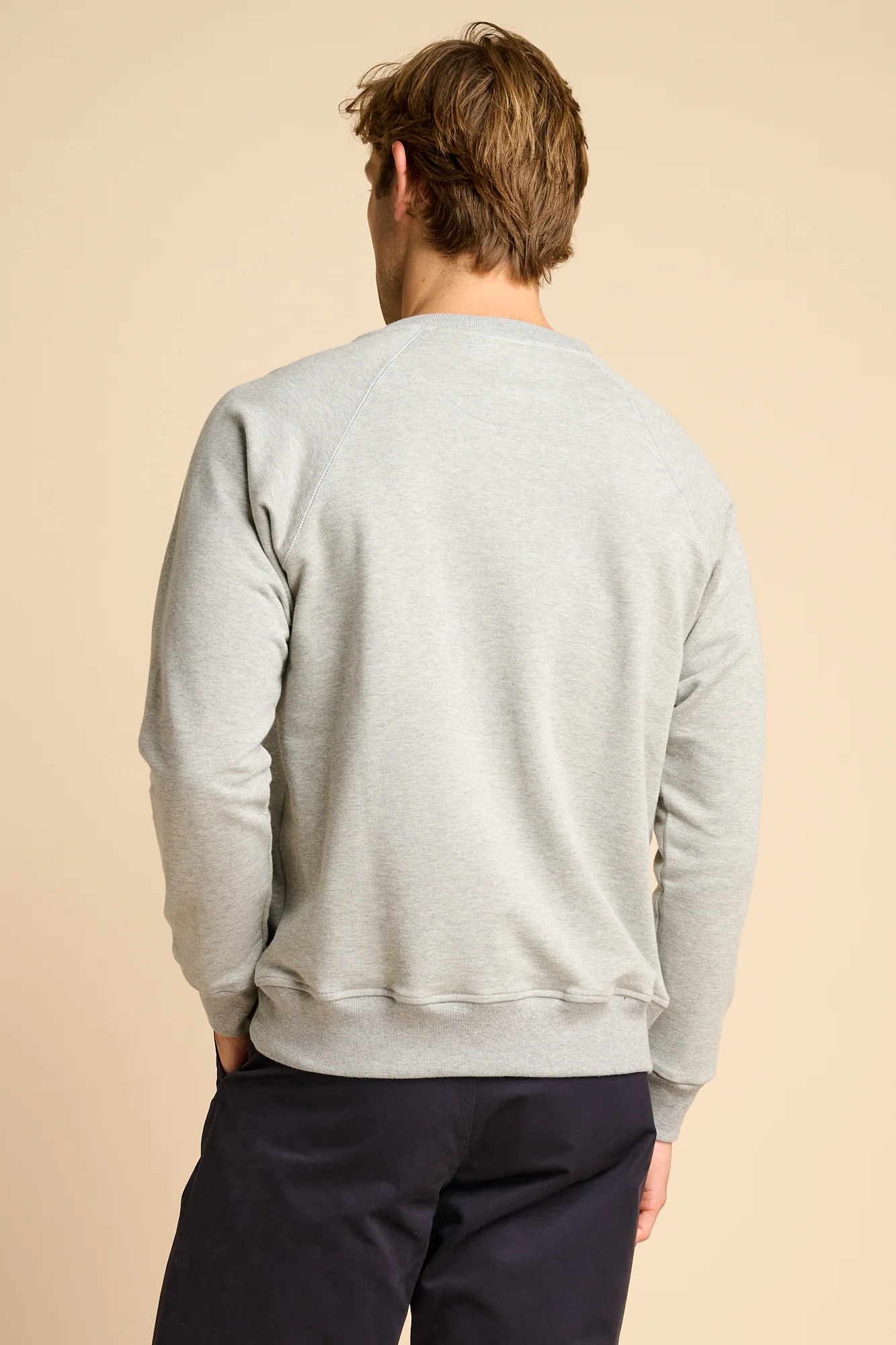 Men's Long Fit Raglan Sweatshirt PF -Grey Marl - Image 2