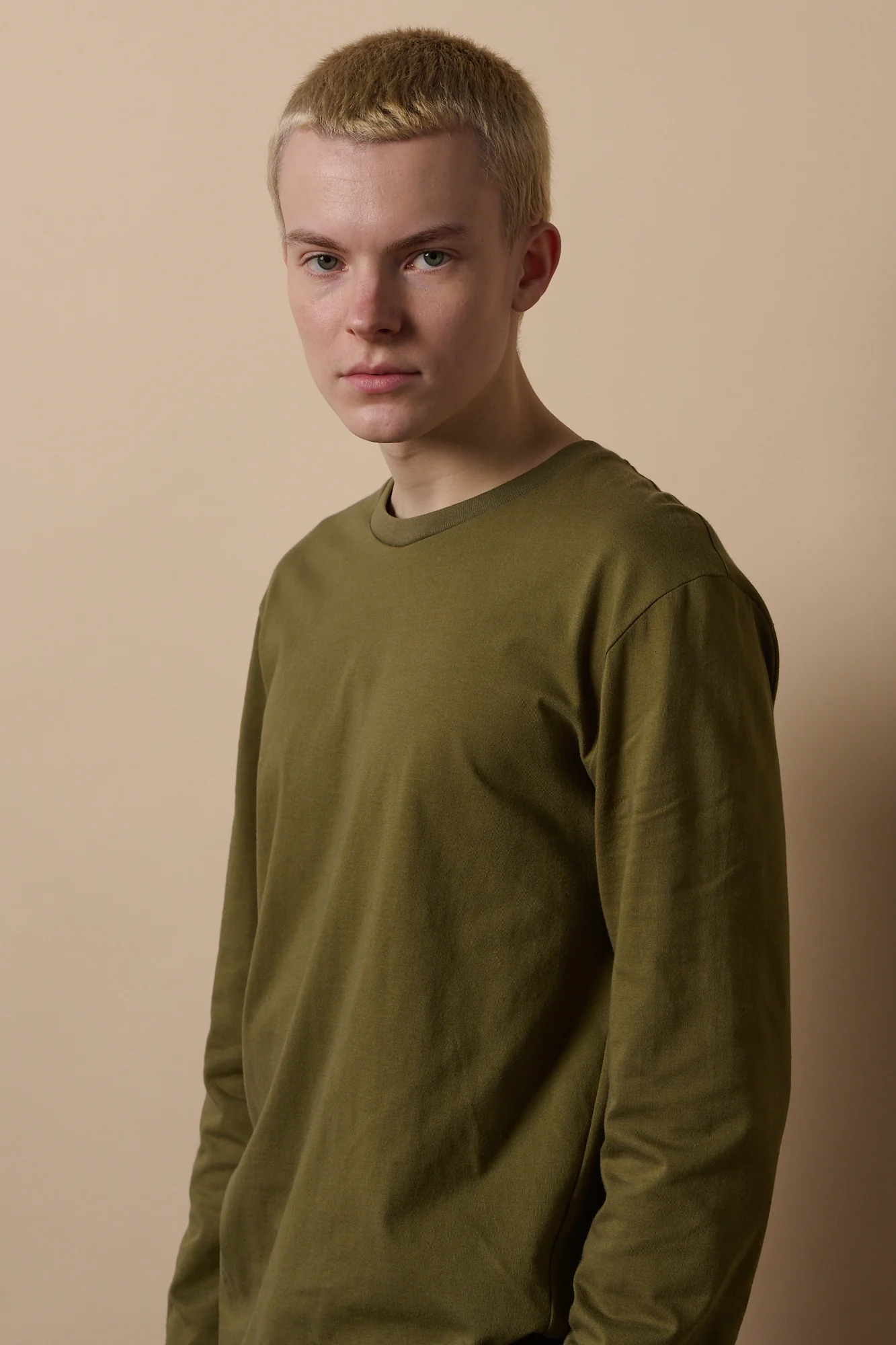 Men's Long Sleeve T Shirt - Olive - Image 3