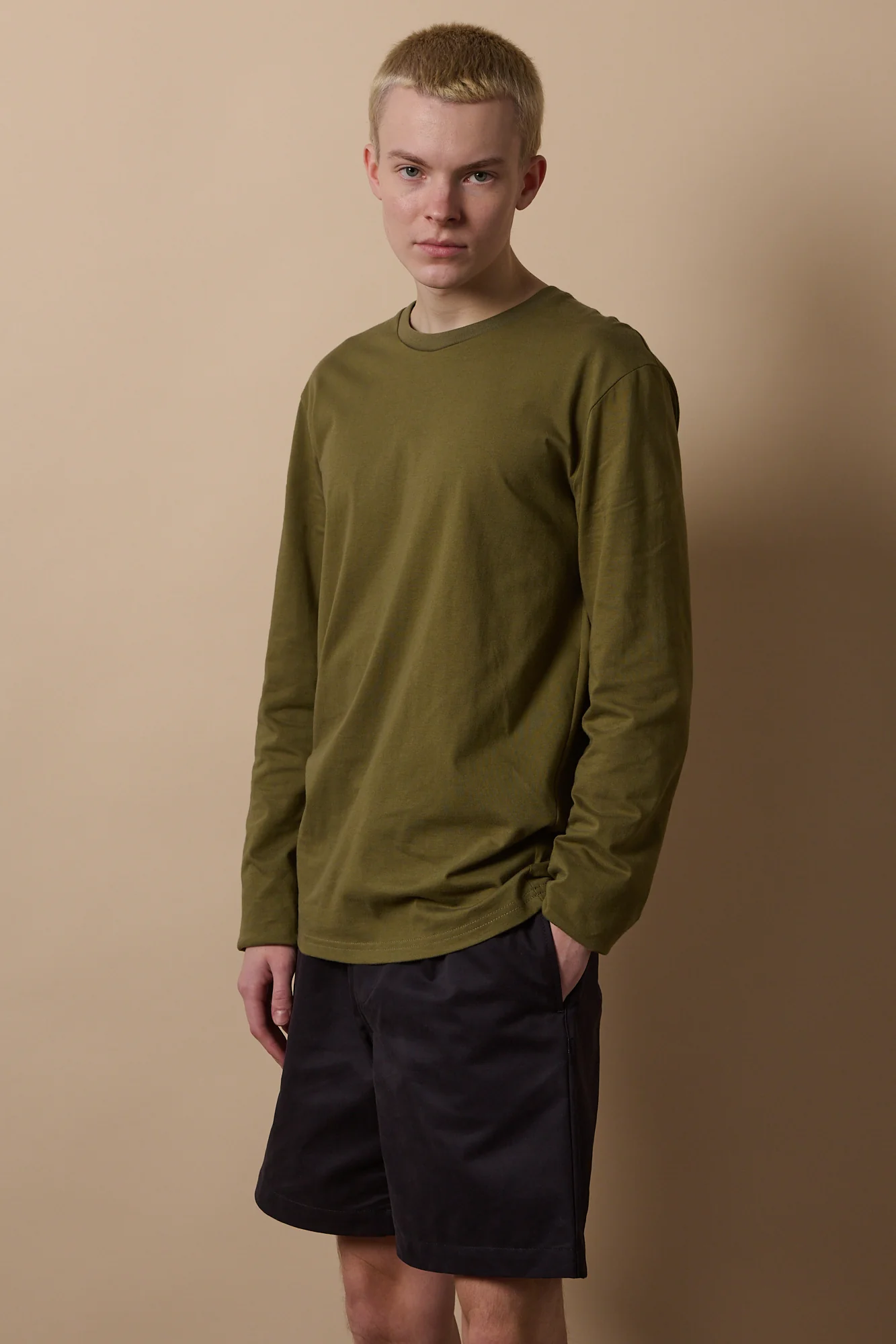 Men's Long Sleeve T Shirt - Olive - Image 4