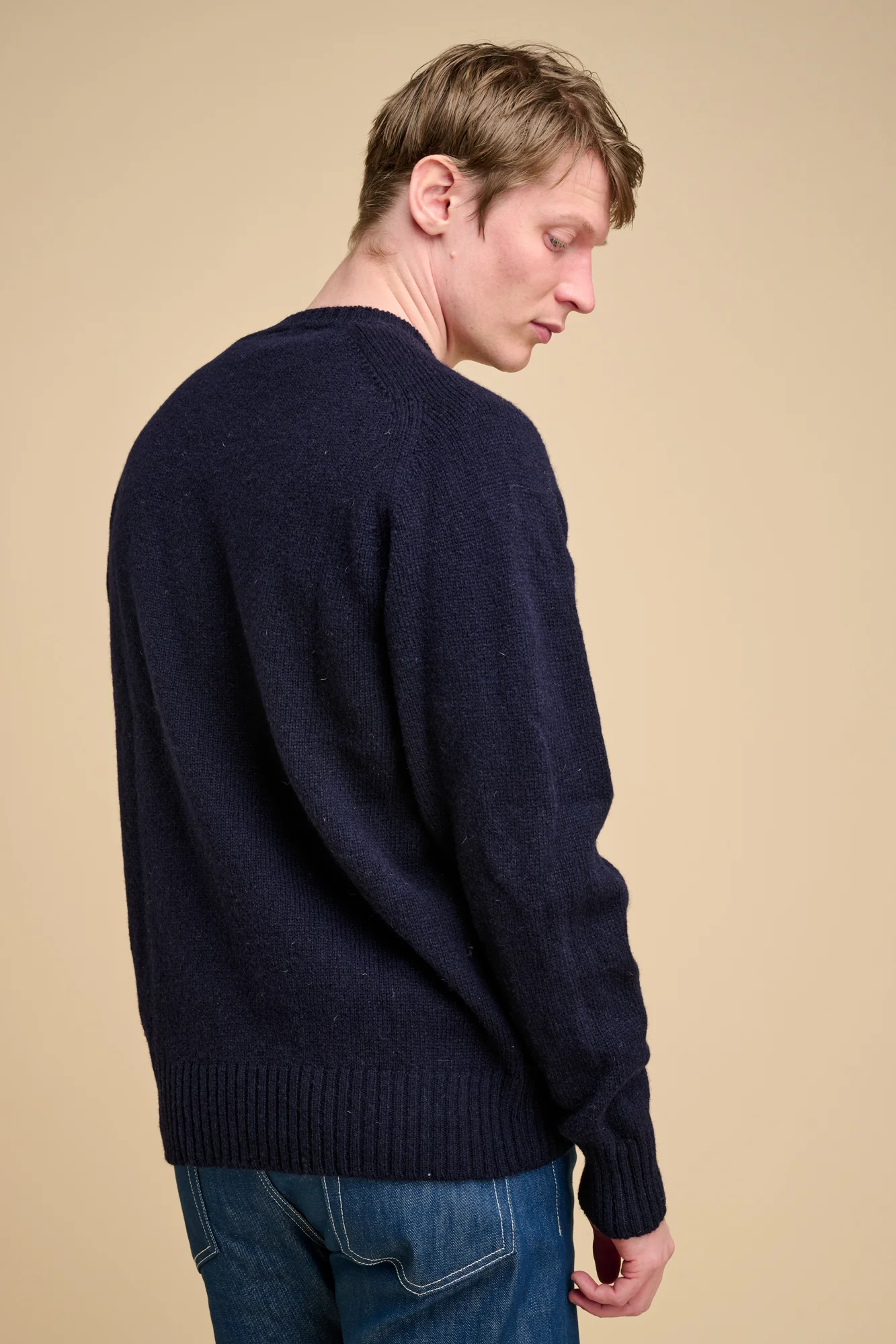 Men's Shetland Jumper - Navy - Image 3
