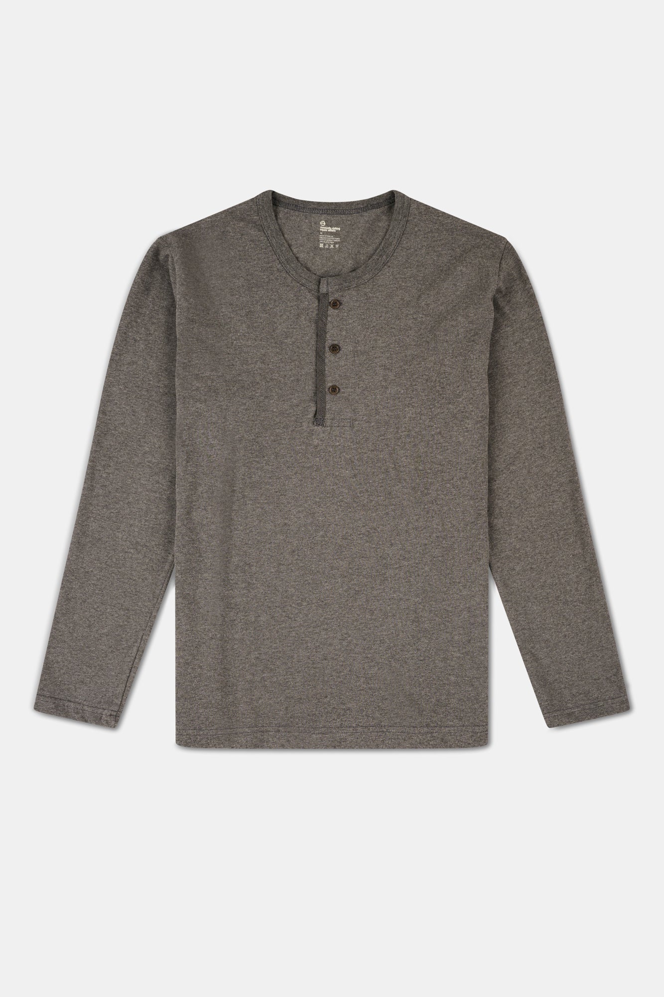 Men's Single Jersey Henley Plastic Free - Charcoal - Image 5