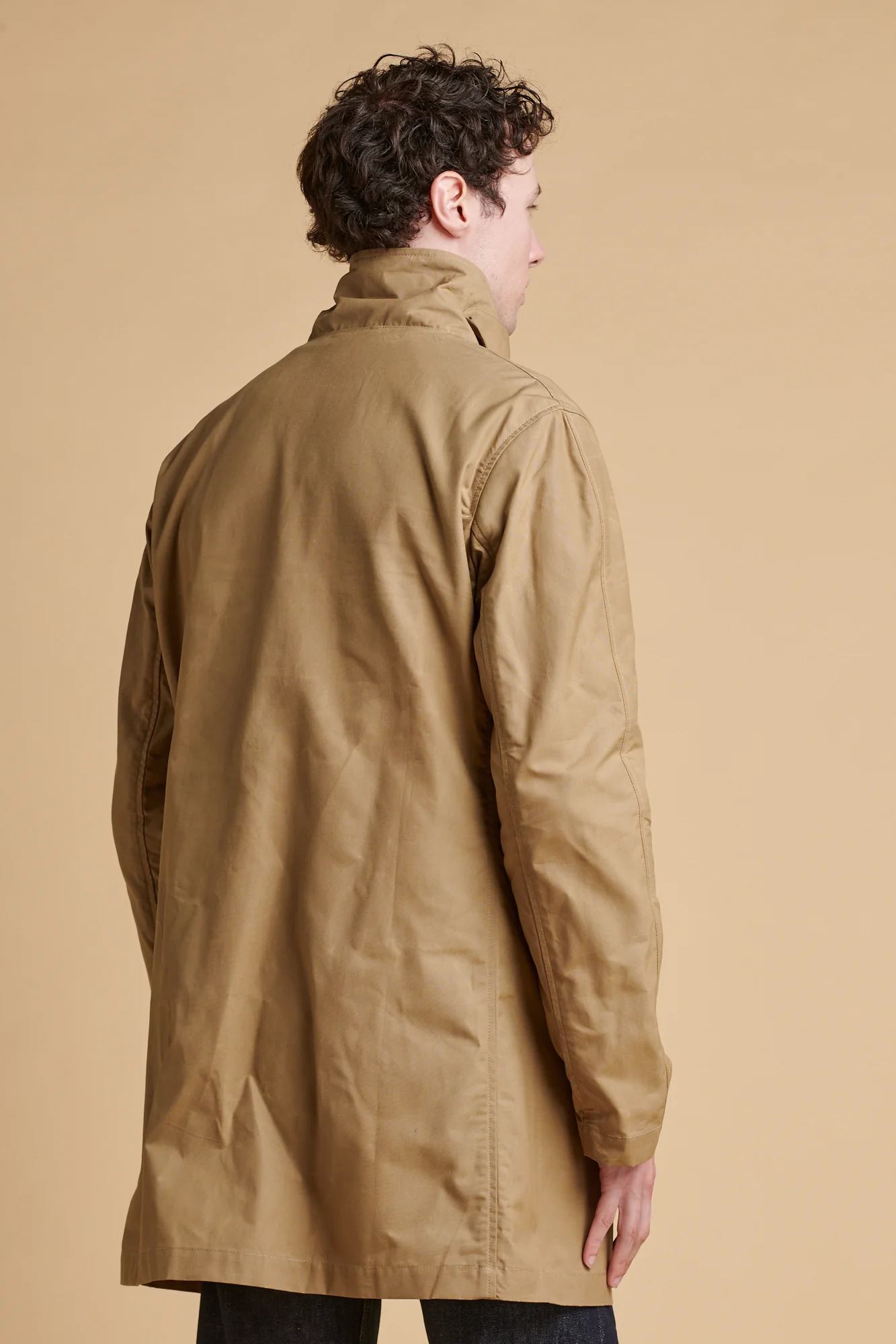 Men's Raincoat - Beige - Image 4