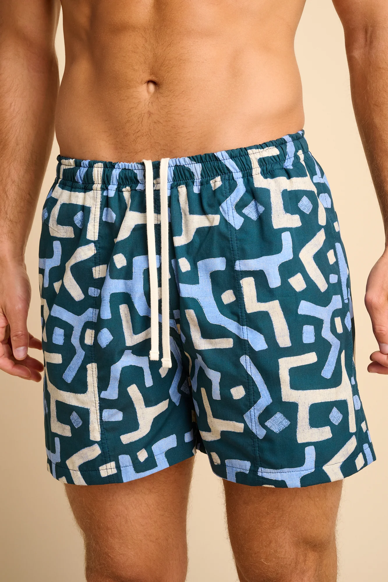 Mens Wilkie Kuba Print Swim Short - Blue - Image 3