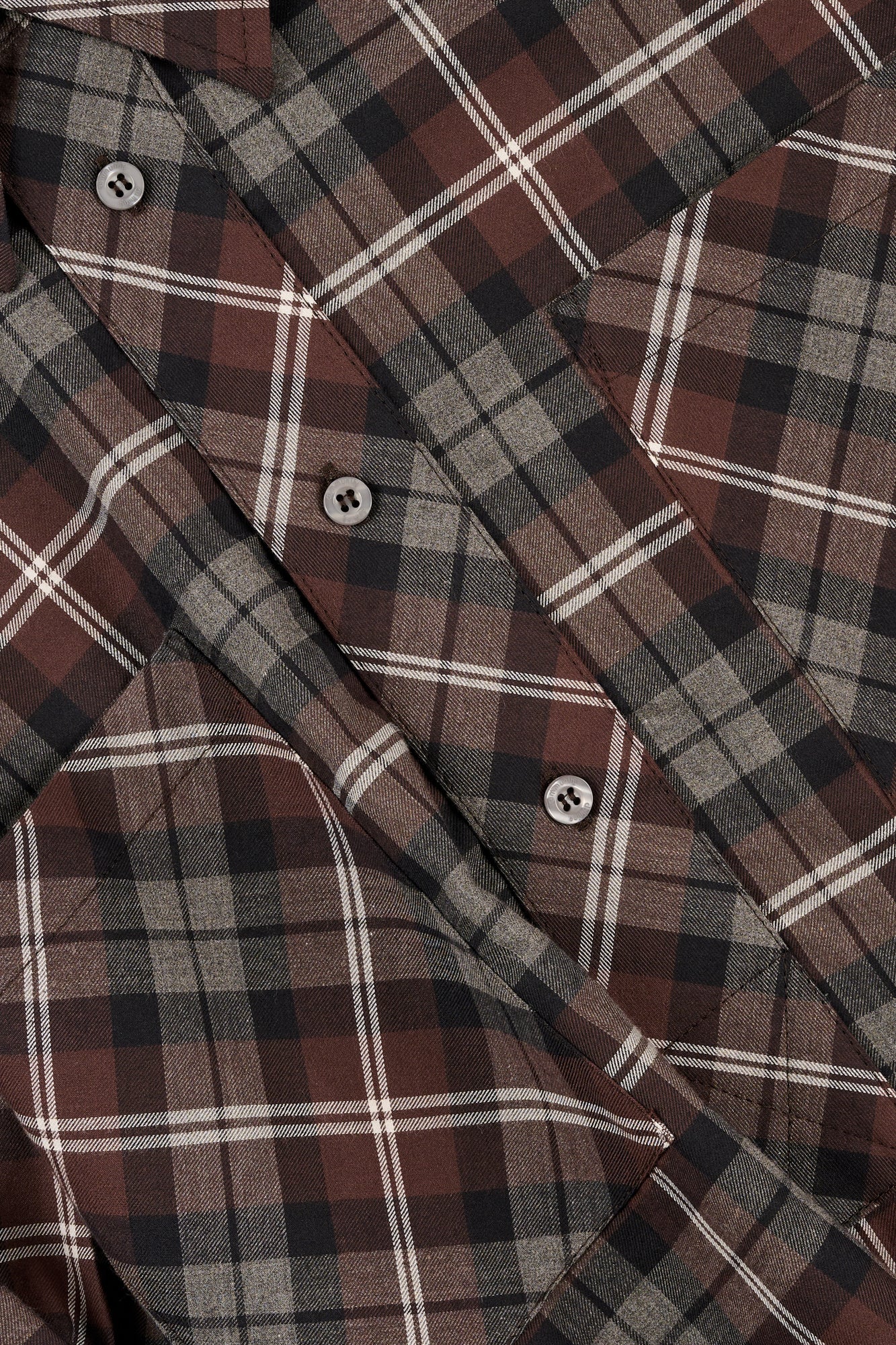 Oli Half Placket Cotton Shirt Brown Multi Check - Image 6