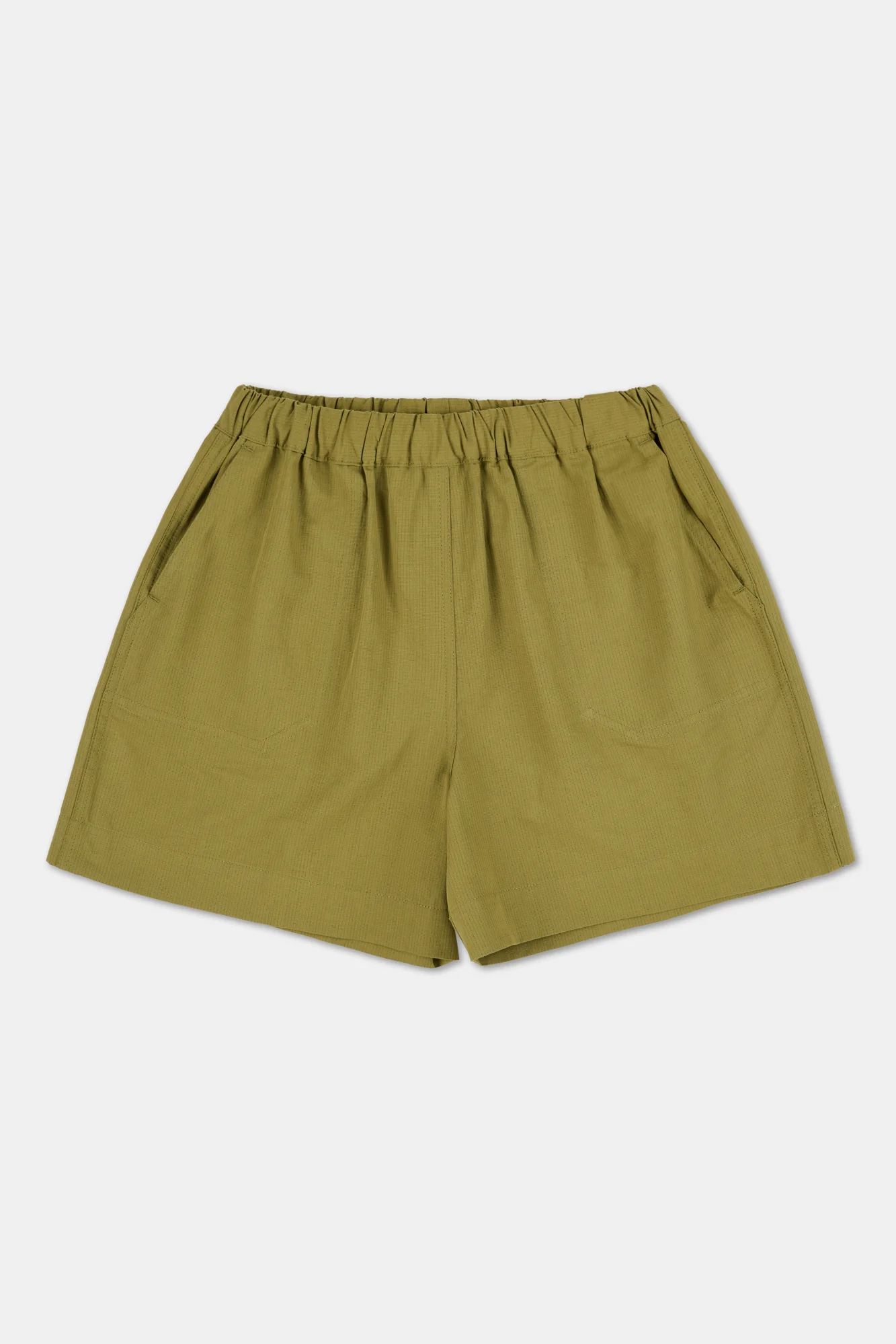 Patsy Pull Up Cotton Hemp Shorts - Light Olive - Image 6