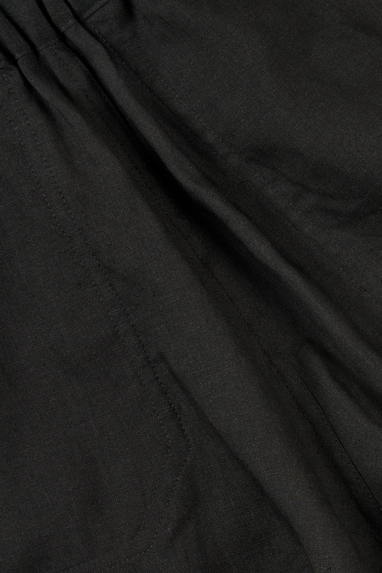 Patsy Pull Up Linen Shorts - Black - Image 5