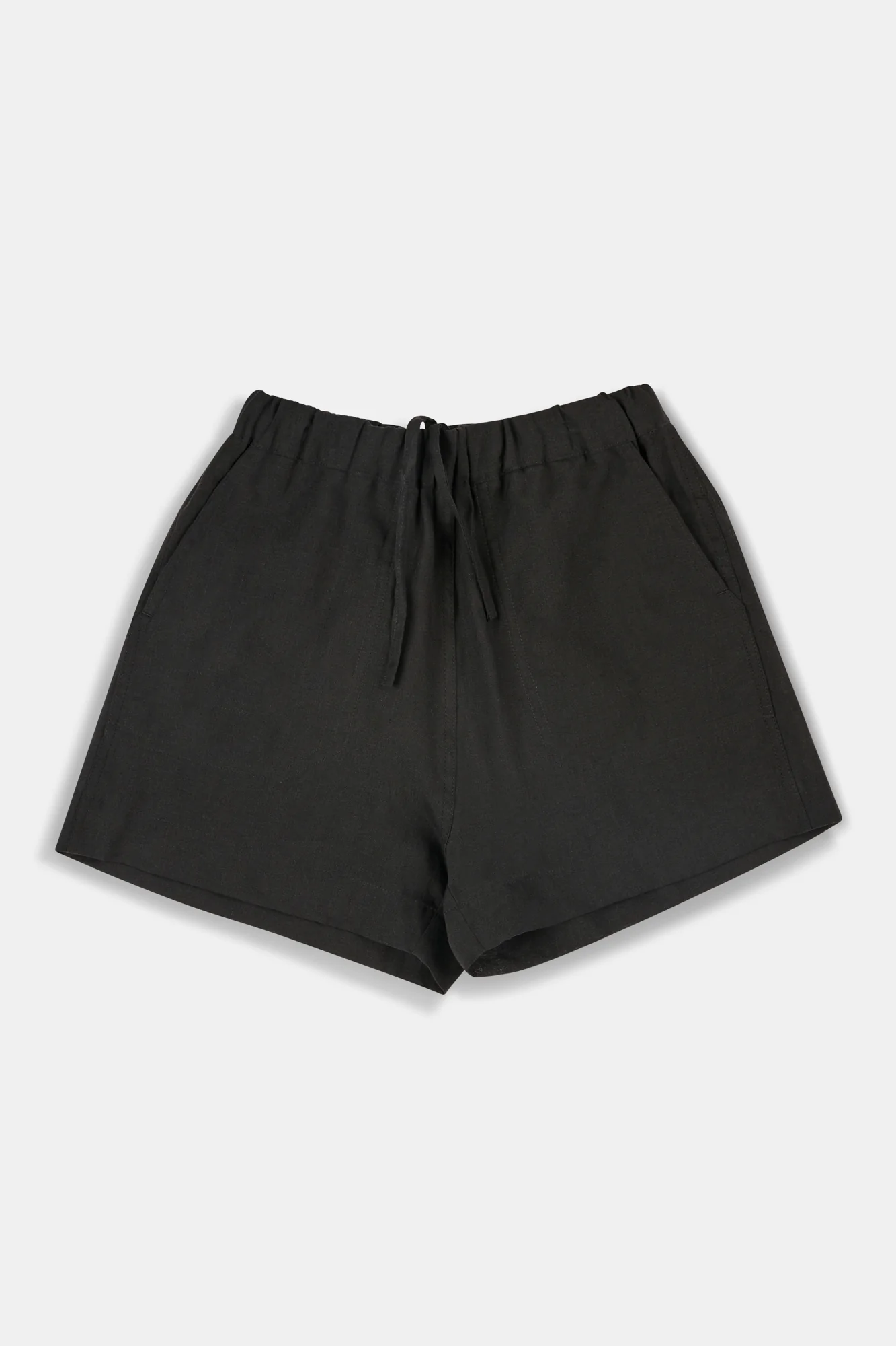 Patsy Pull Up Linen Shorts - Black - Image 7