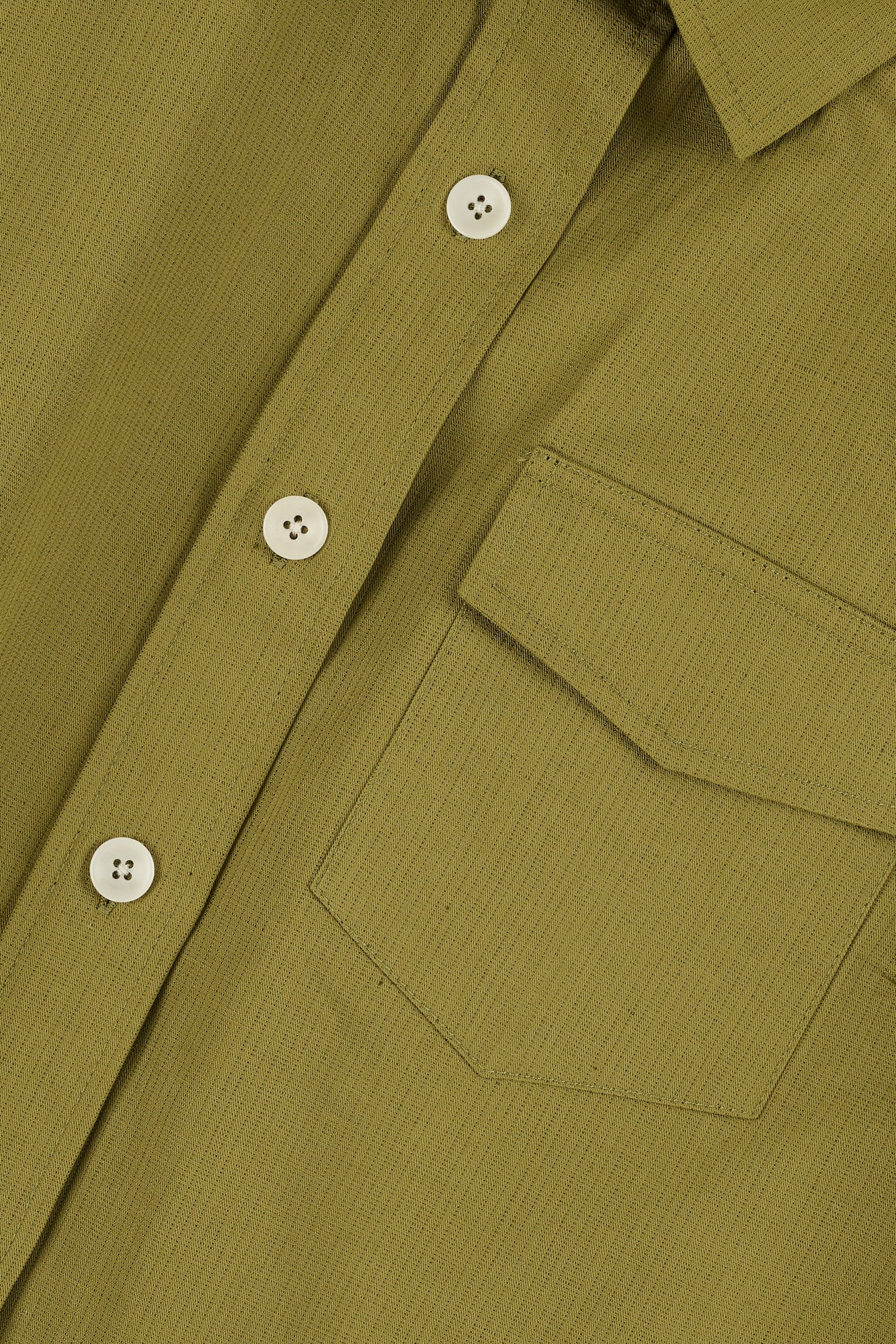 Penny Cropped Shirt Cotton Hemp - Light Olive - Image 5
