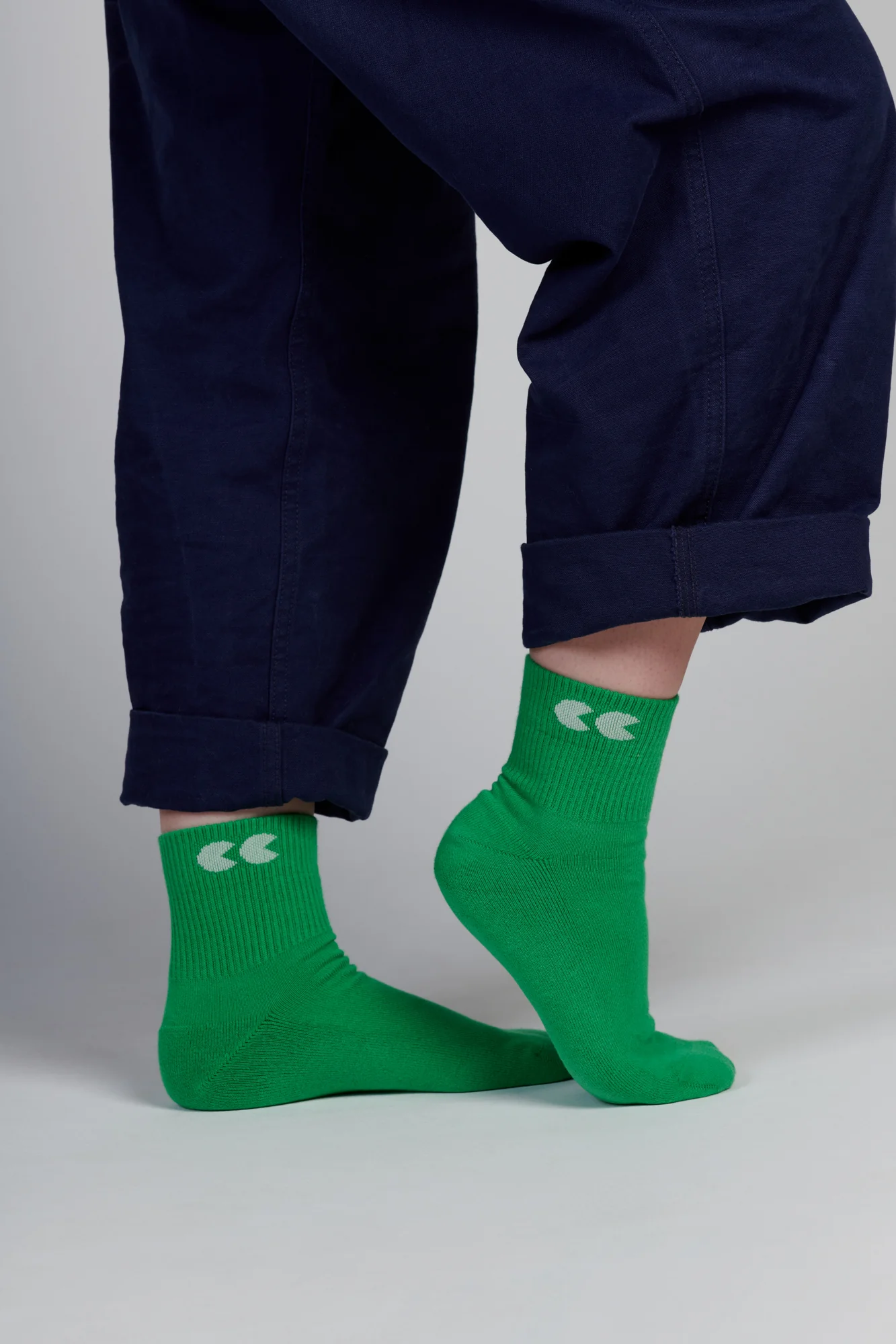 Single Colour Sports Ankle Sock 3 Pack - Apple Green - Image 2