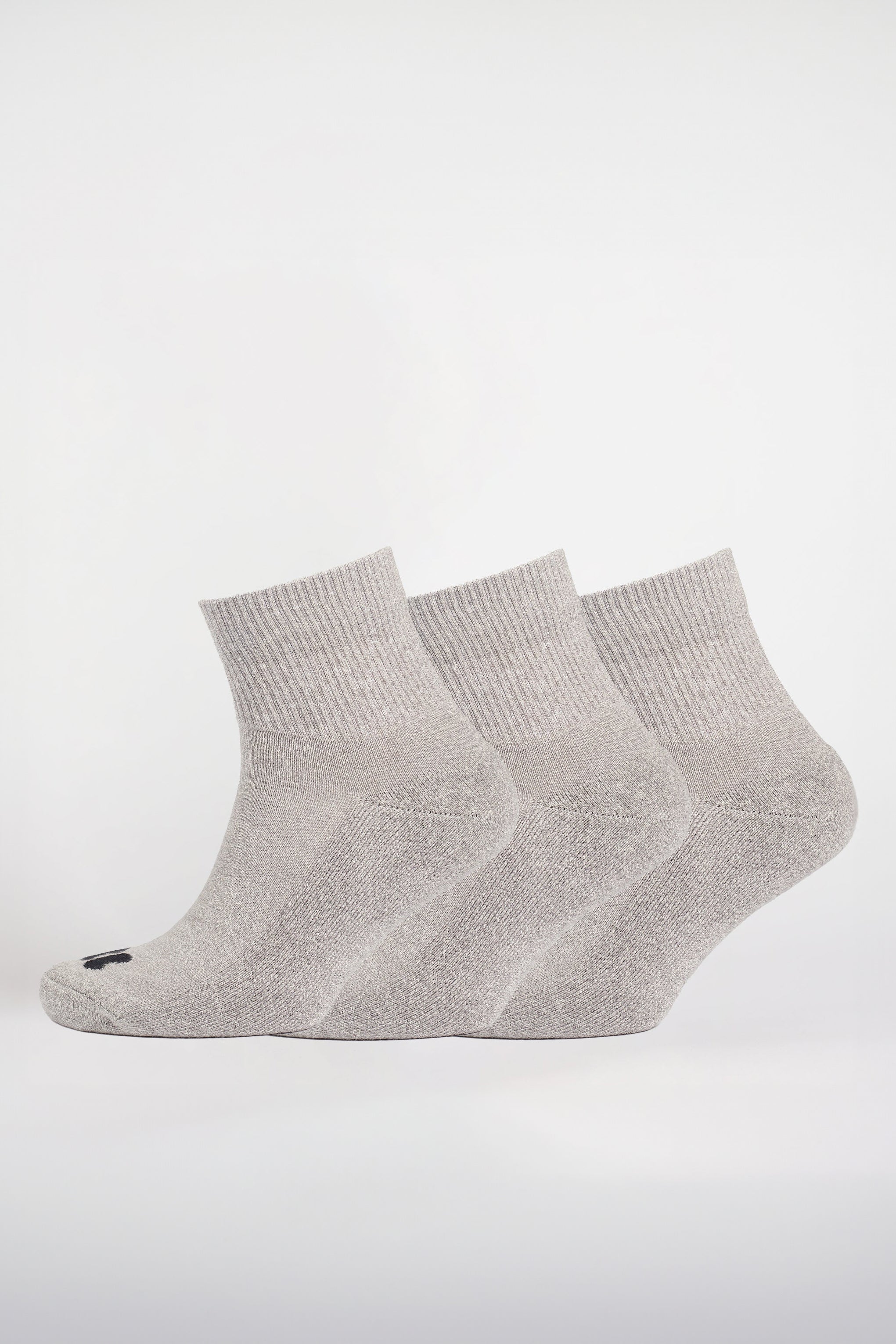 Sports Cotton Sock Ankle 3 Pack - Grey - Image 2