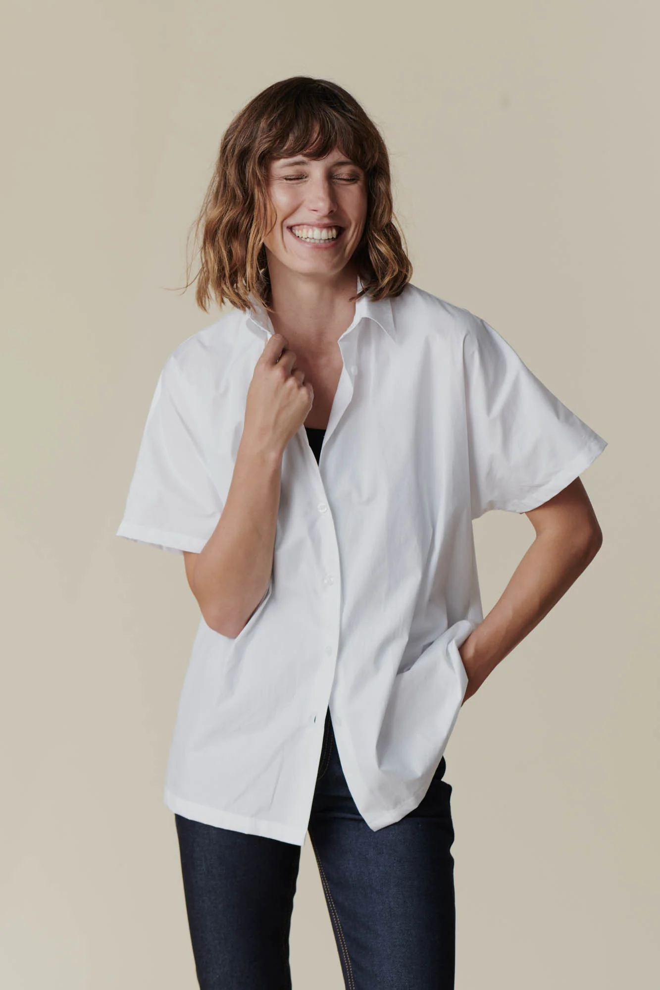 Women's Ava Short Sleeve Shirt - White - Image 5