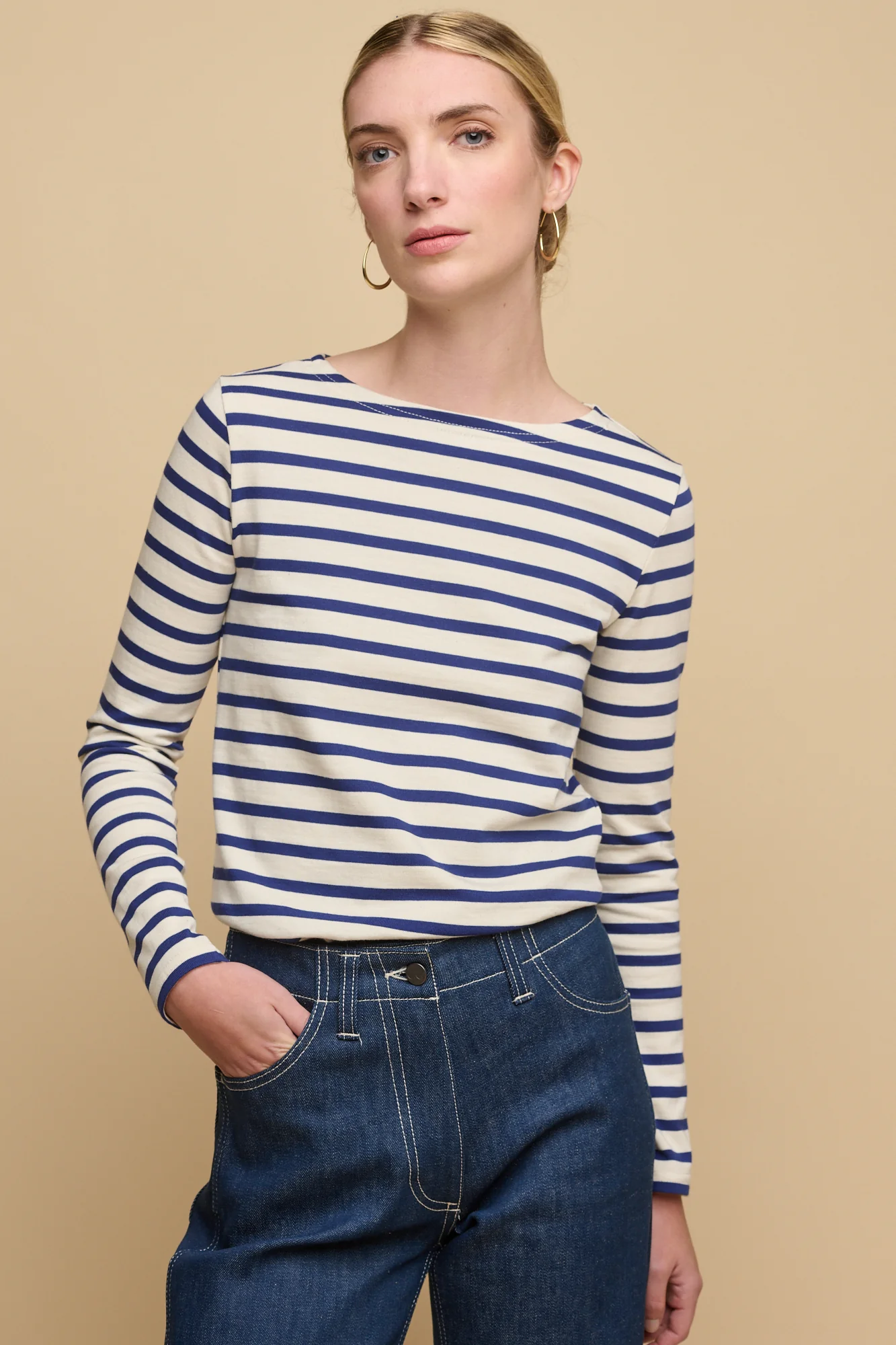 Women's Breton - Ecru/Bright Blue - Image 2