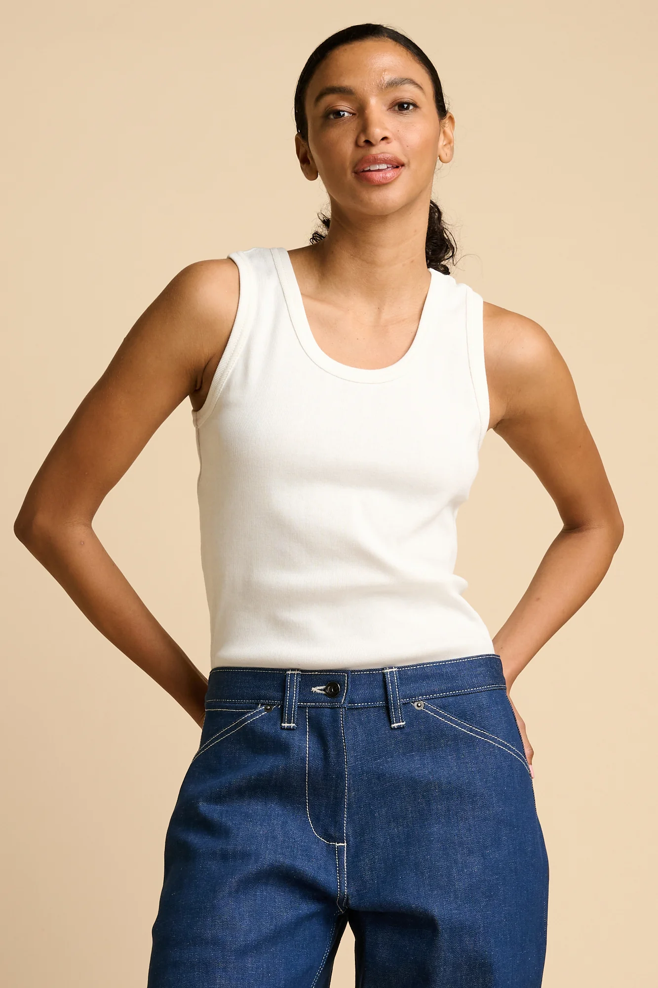 Women's Chore Wide Tapered Jean - Blue - Image 5