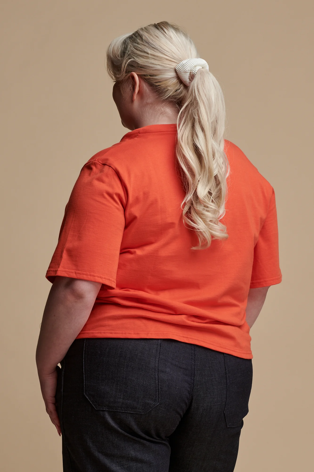 Women's Short Sleeve V Neck T Shirt - Flame Red - Image 3