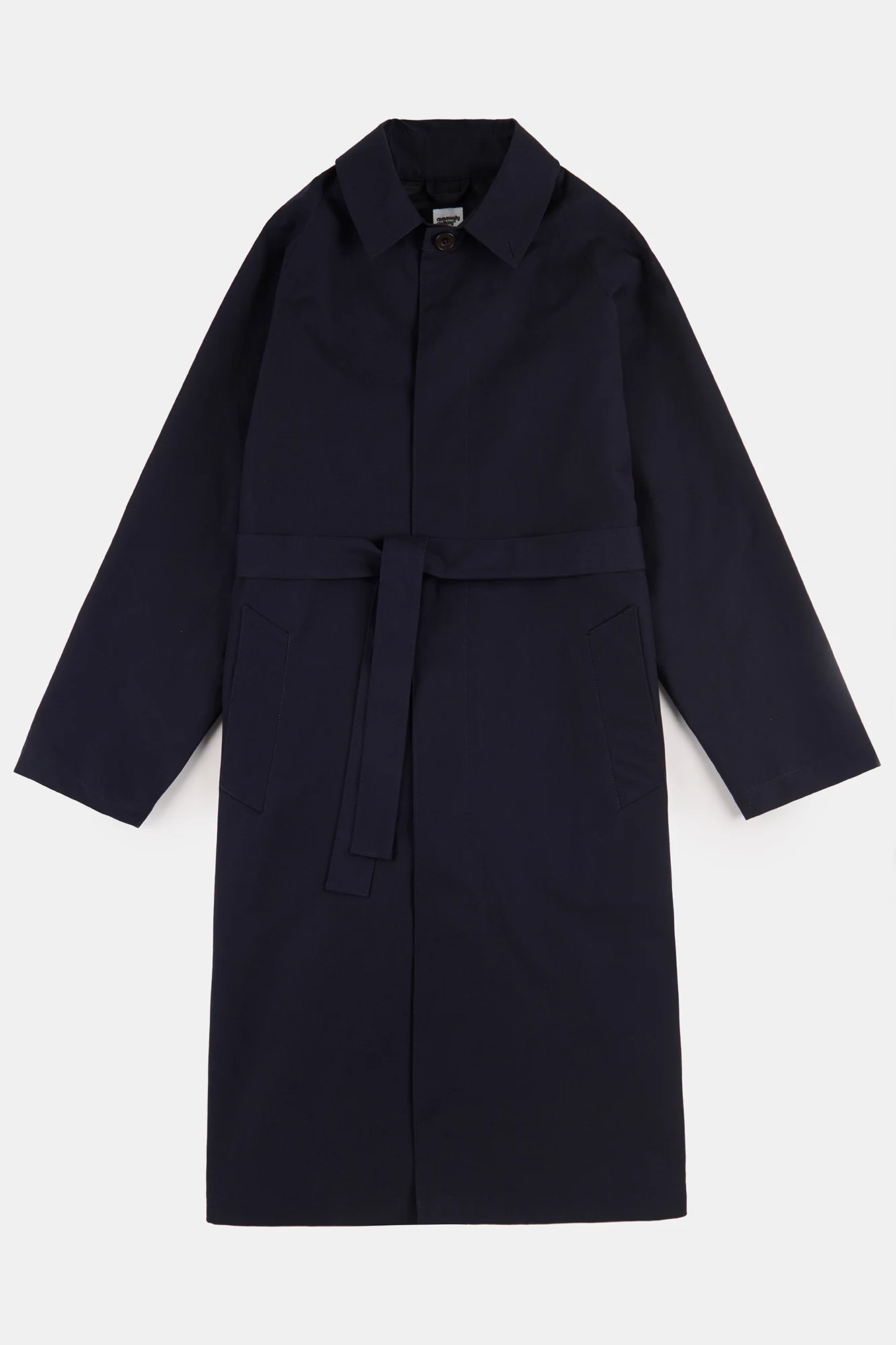 Women's Frances Belted Raglan Raincoat - Navy - Image 7