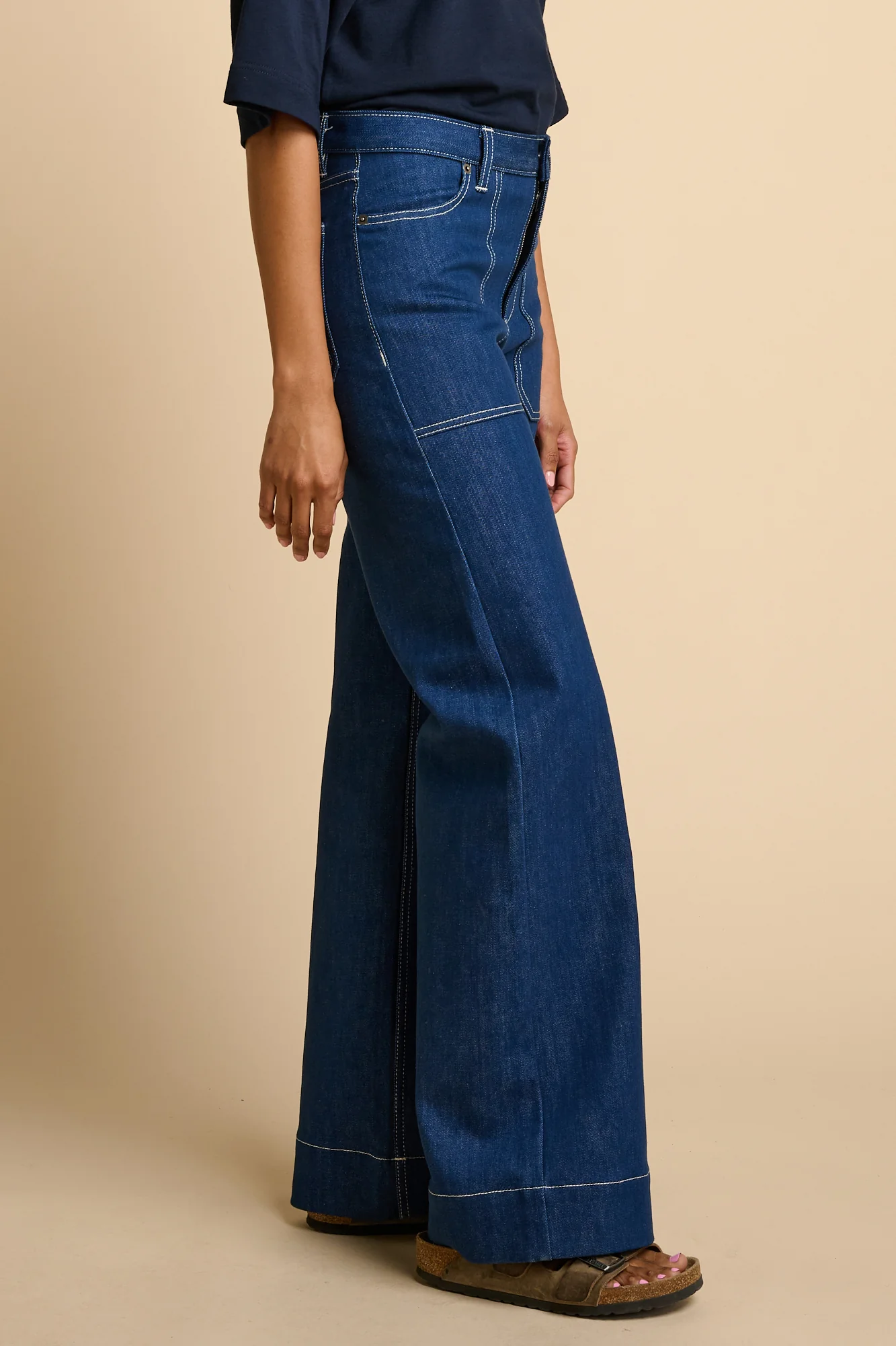 Womens High Rise Wide Leg Linda Jean - Blue - Image 5