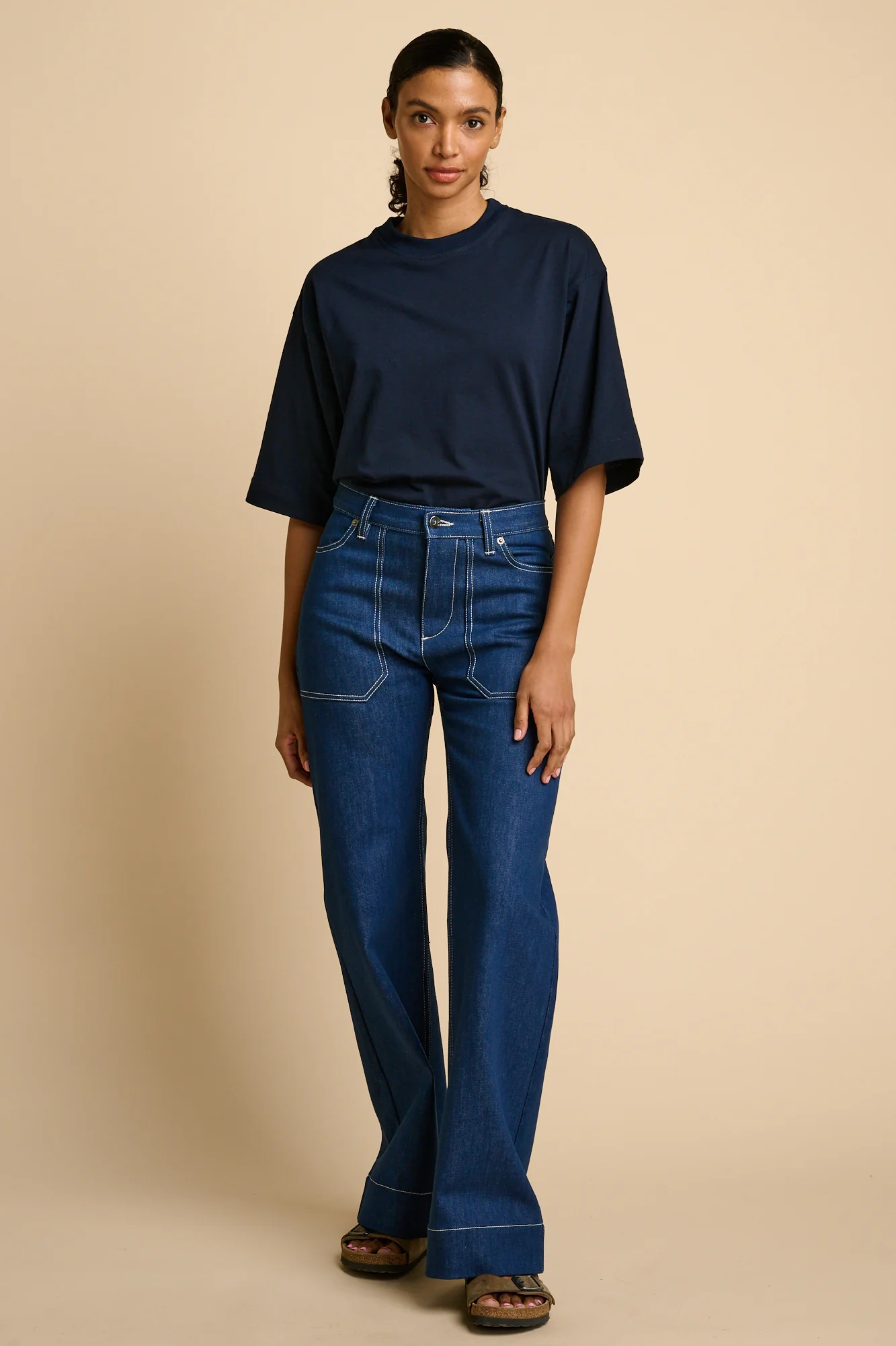 Womens High Rise Wide Leg Linda Jean - Blue - Image 6