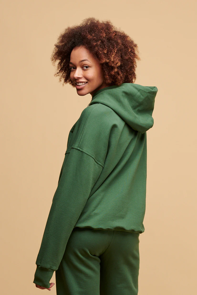 Women's Hooded Sweatshirt - Bottle Green - Image 2
