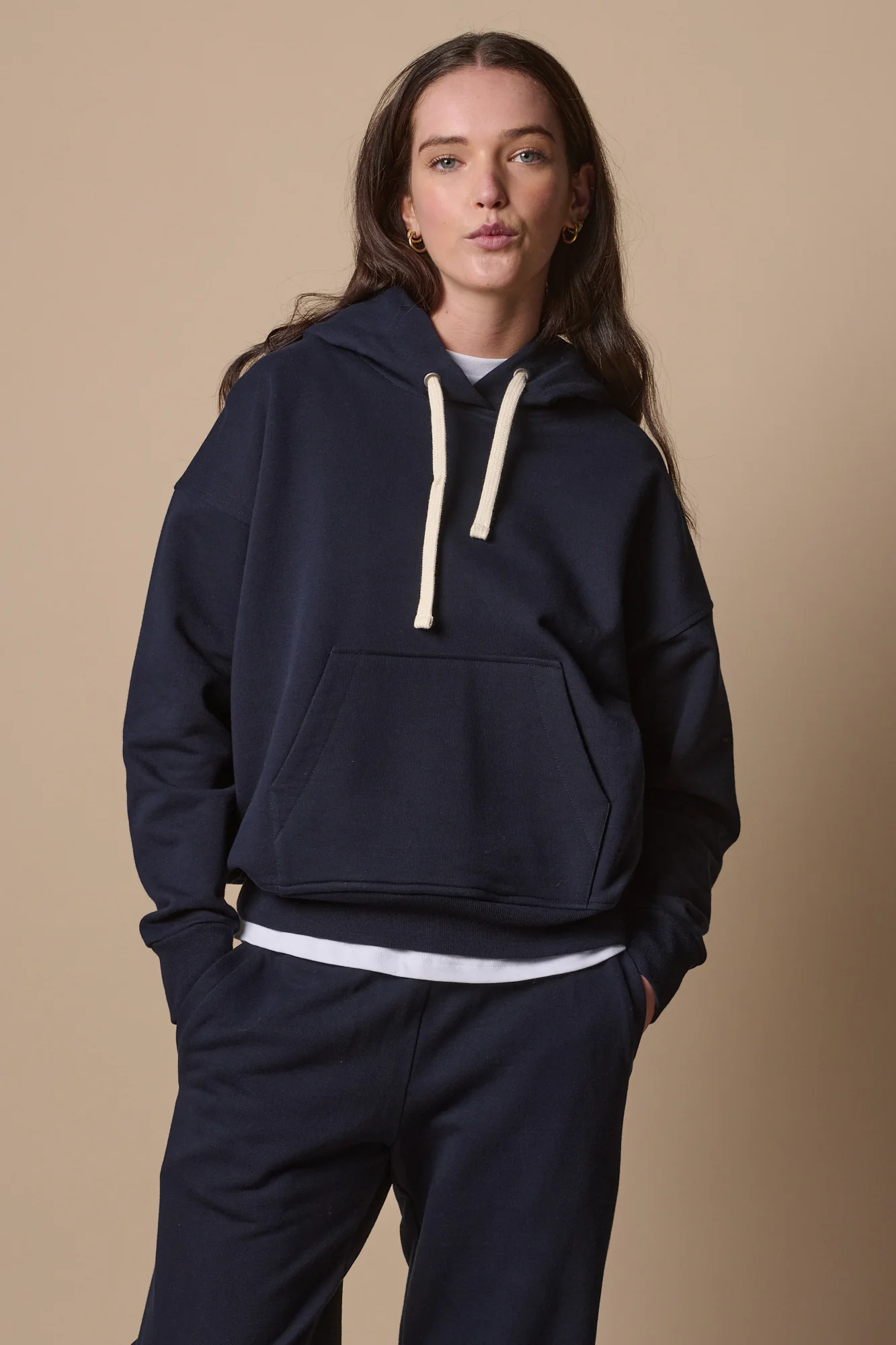 Women's Hooded Sweatshirt - Navy - Image 2