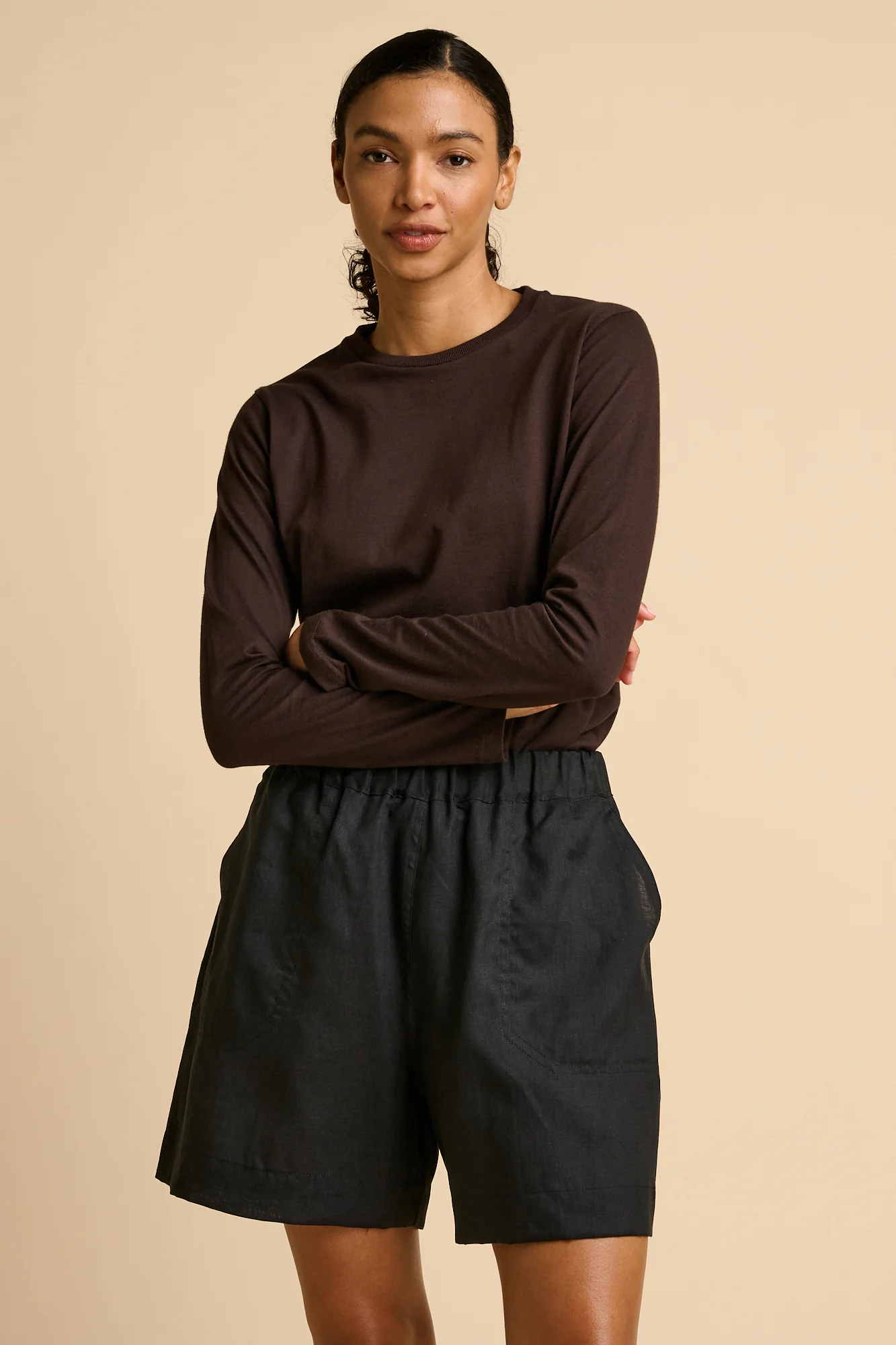 Women's Long Sleeve T-Shirt - Chocolate - Image 3