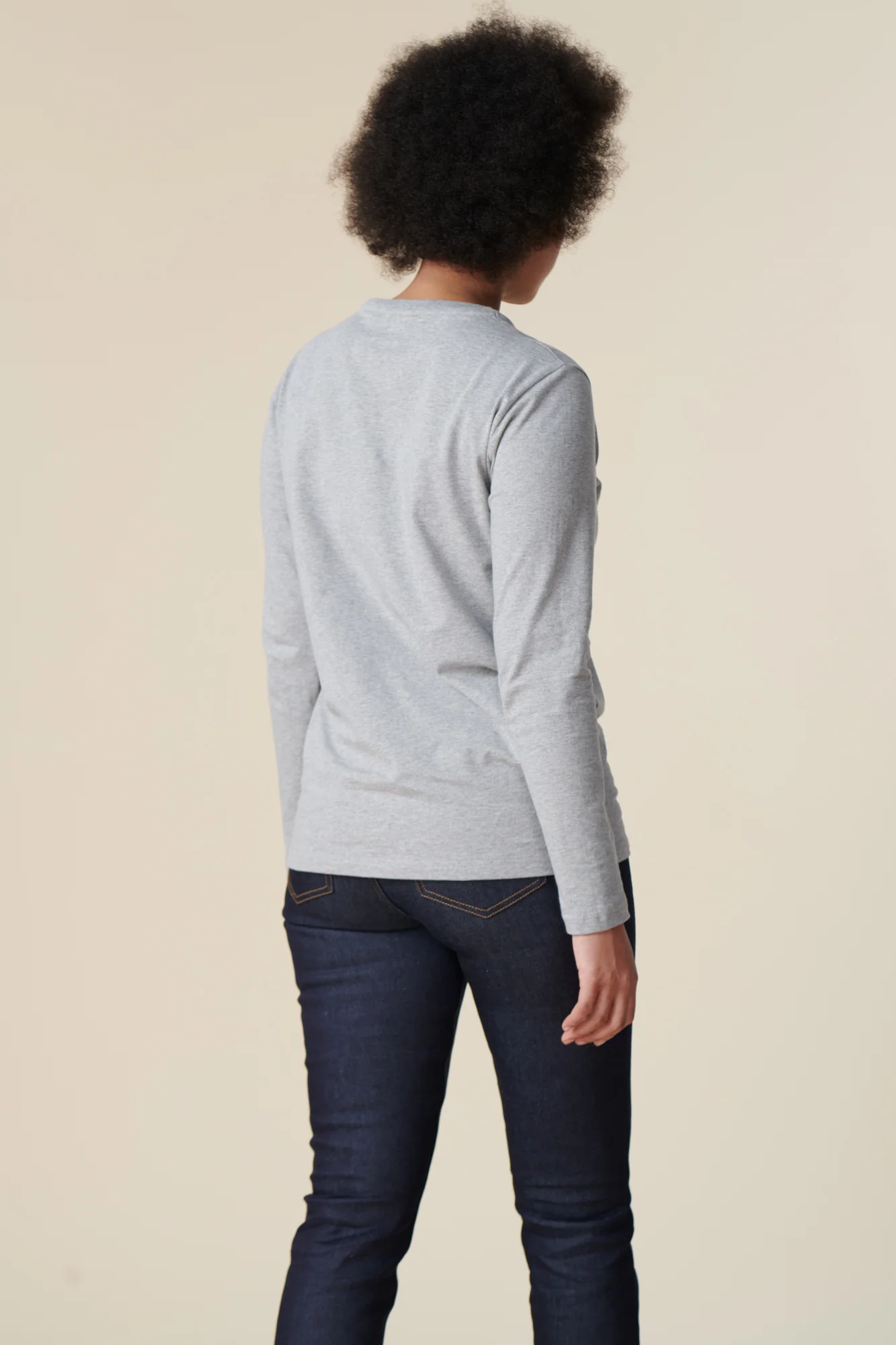 Women's Long Sleeve T Shirt - Grey Marl - Image 2