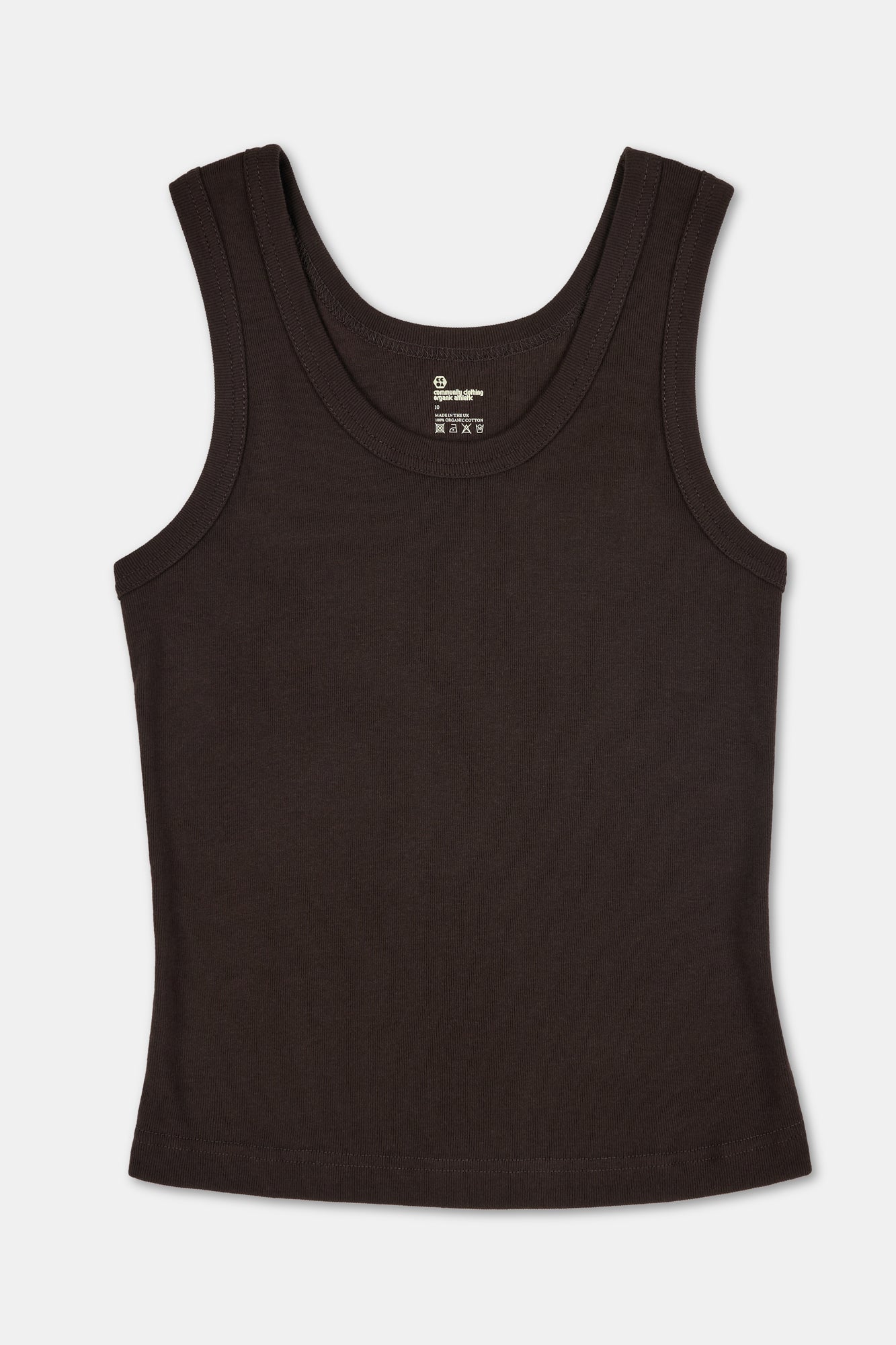Womens Plastic Free Ribbed Vest - Chocolate - Image 5