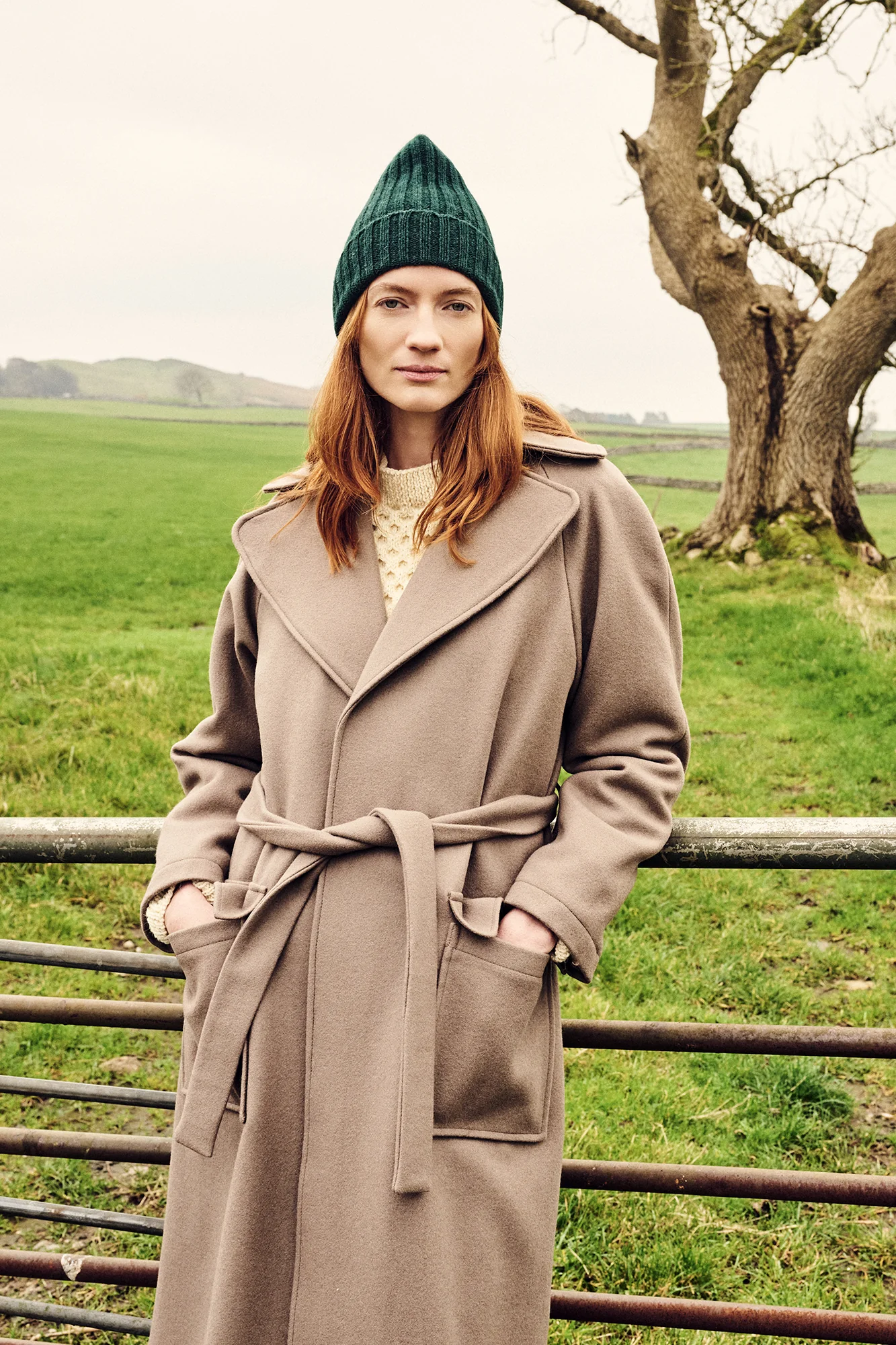Women's Polo Coat - Truffle