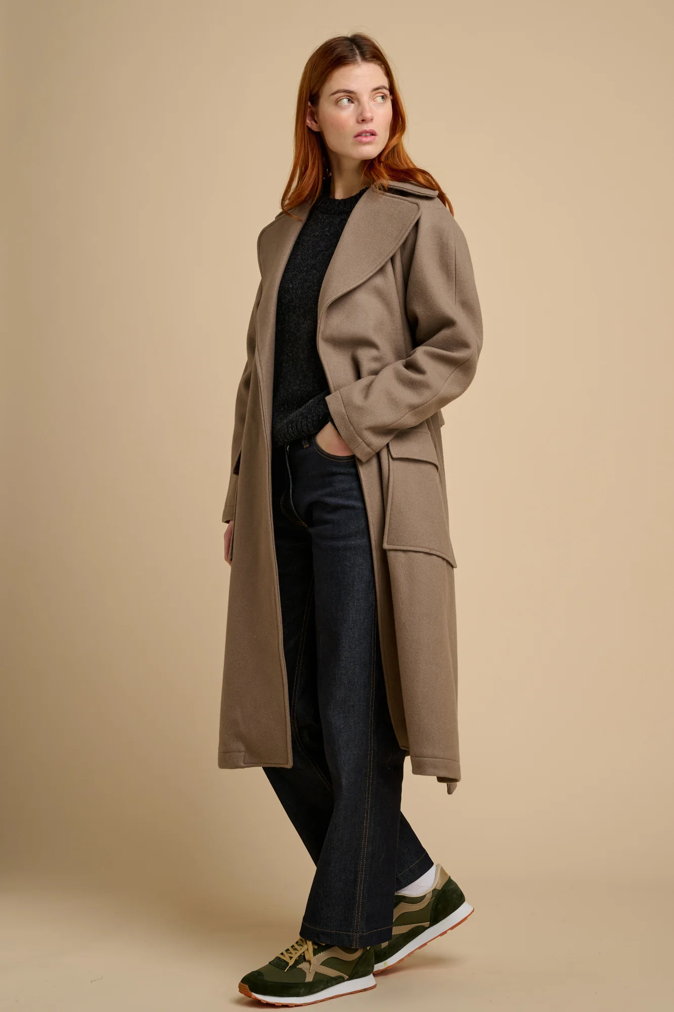 Women's Polo Coat - Truffle - Image 2