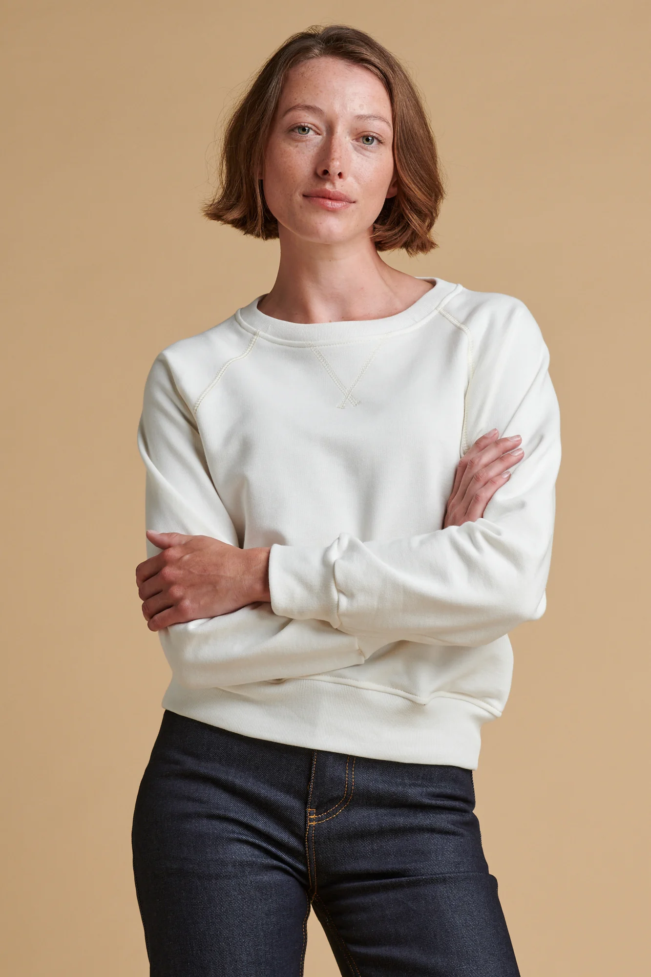 Women's Raglan Sweatshirt Plastic Free - Bone