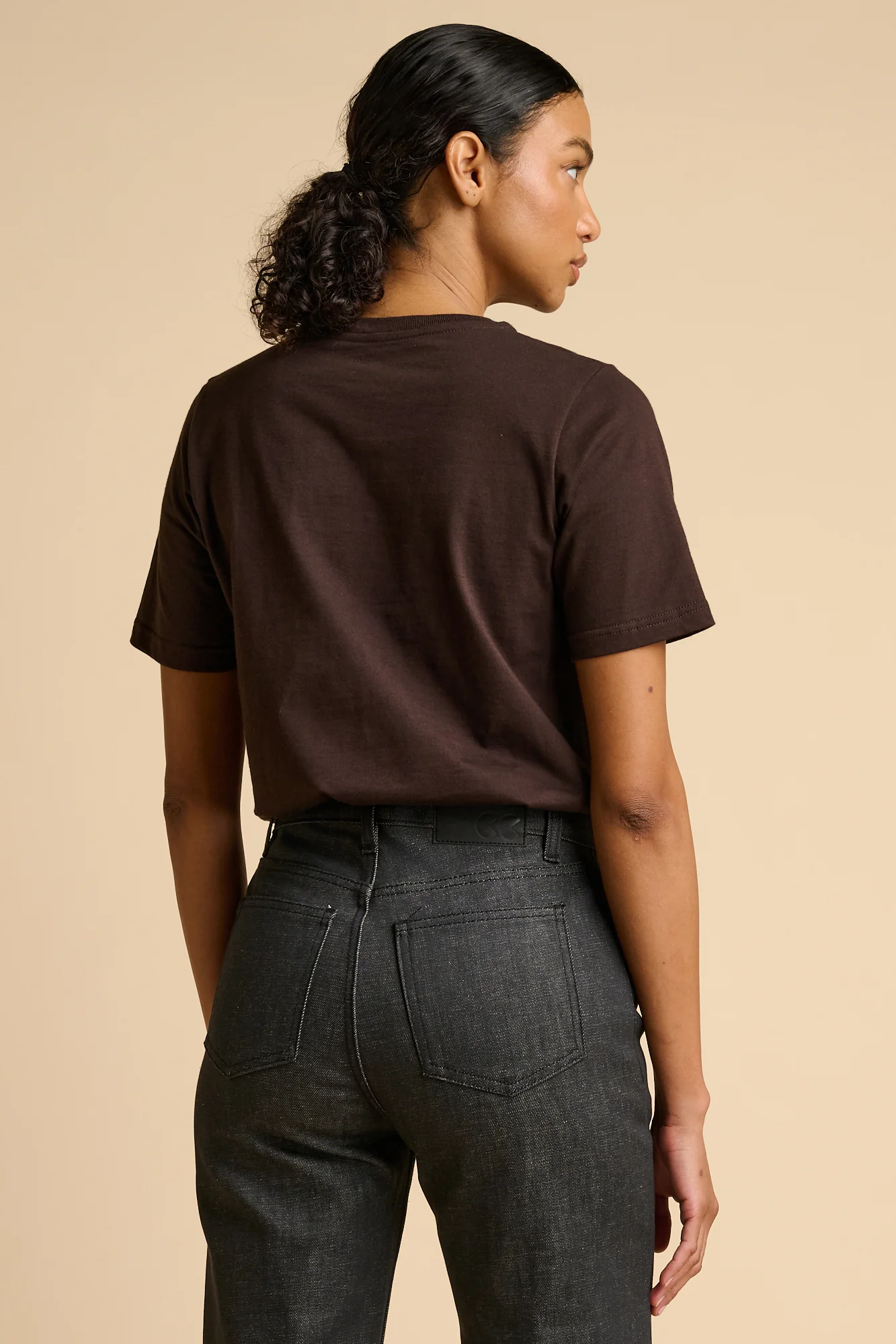 Womens Short Sleeve PF T Shirt - CHOCOLATE - Image 2