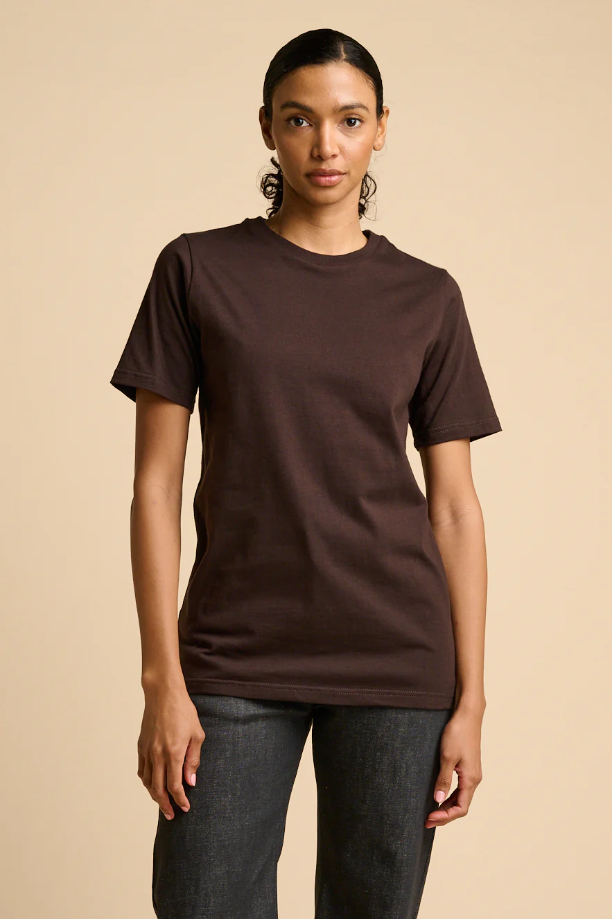 Womens Short Sleeve PF T Shirt - CHOCOLATE - Image 3
