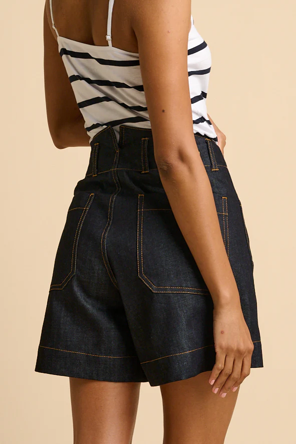 Womens Work Jean Short - Indigo - Image 2