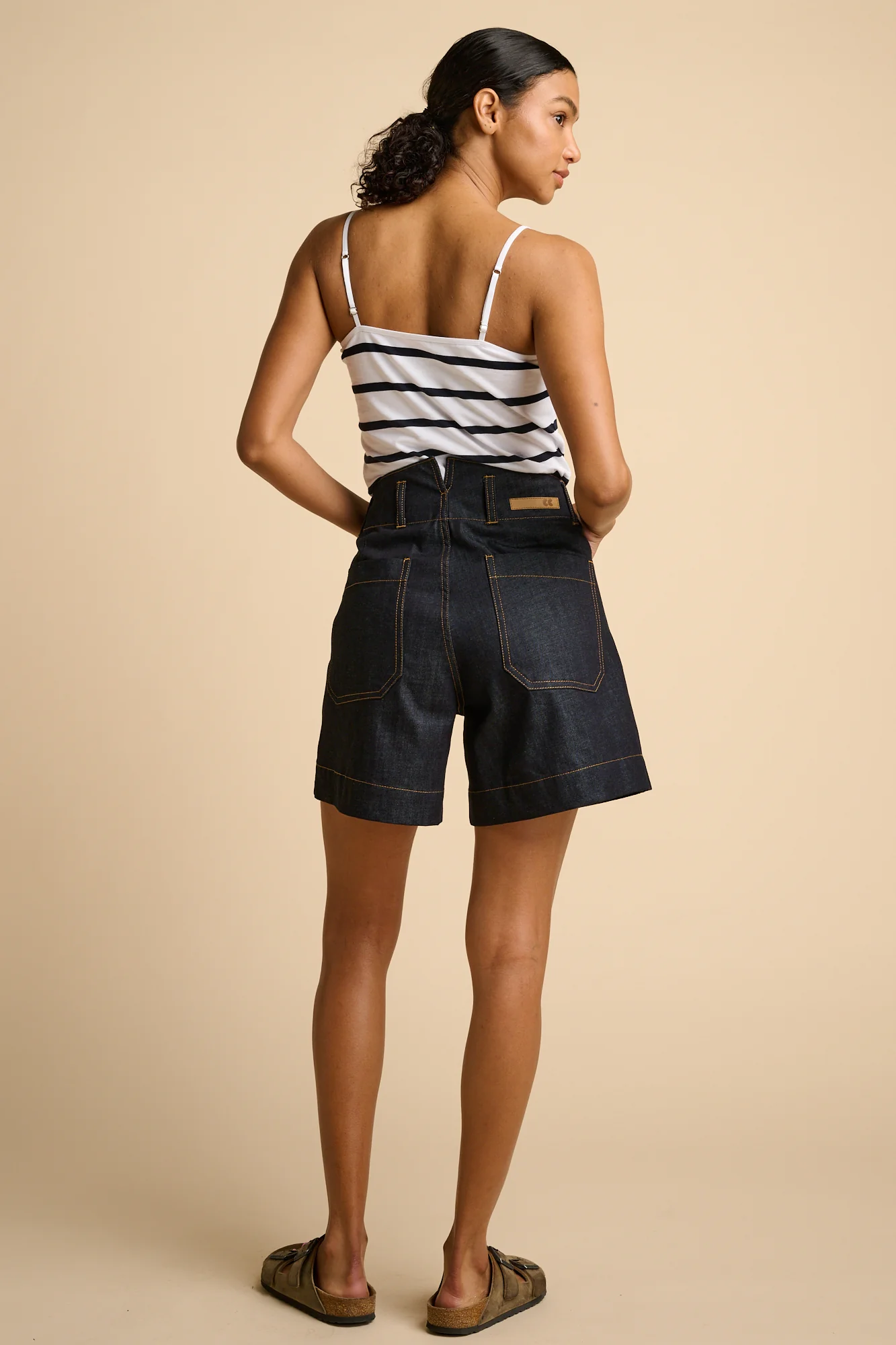 Womens Work Jean Short - Indigo - Image 3