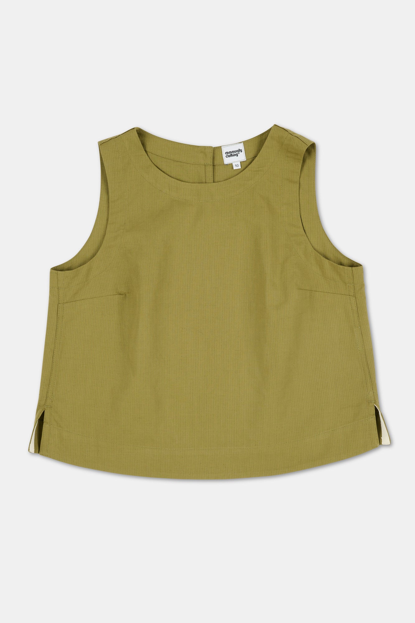 Sleeveless Top Cotton Hemp - Light Olive - Image 6