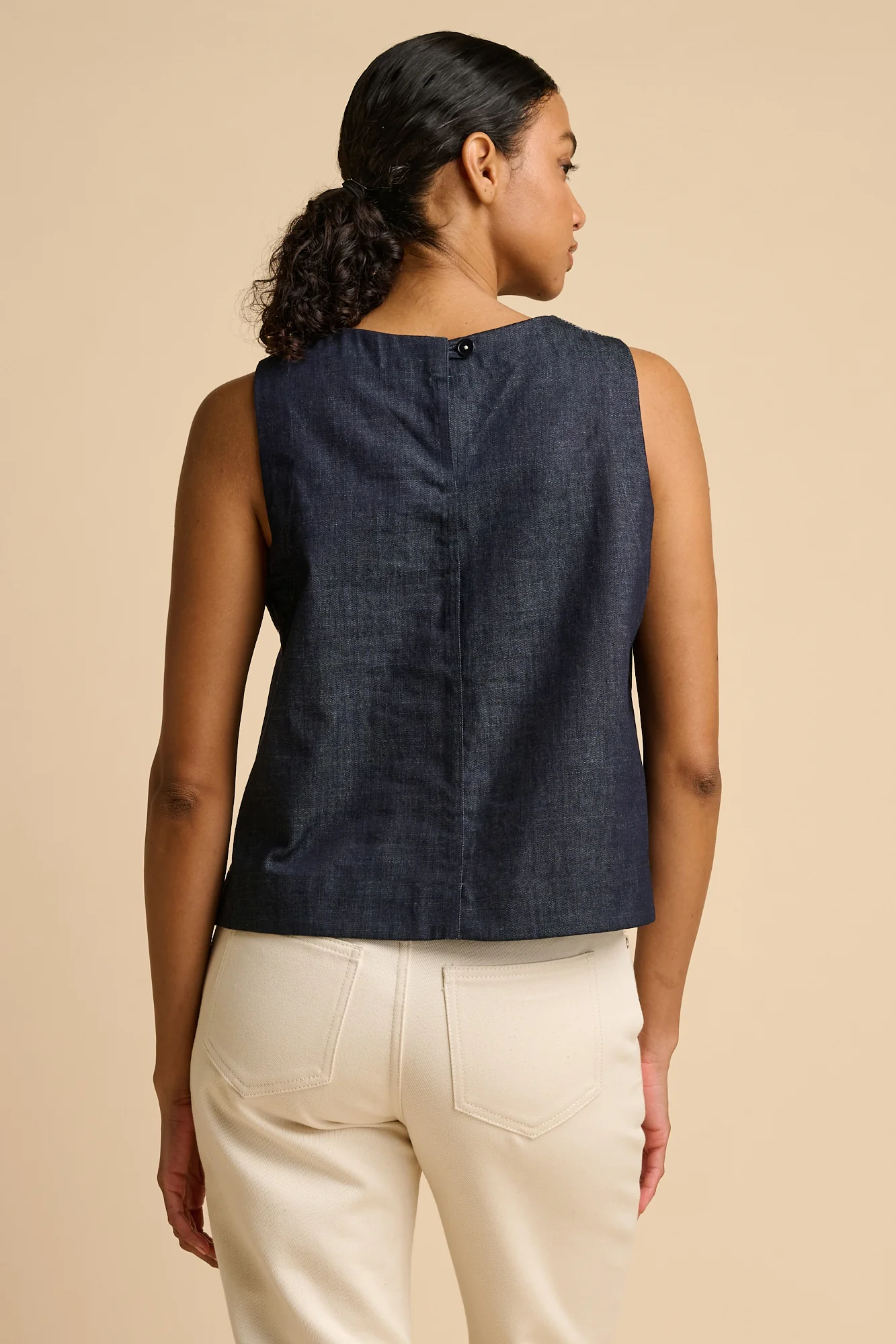Sleeveless Top - Denim - Image 2