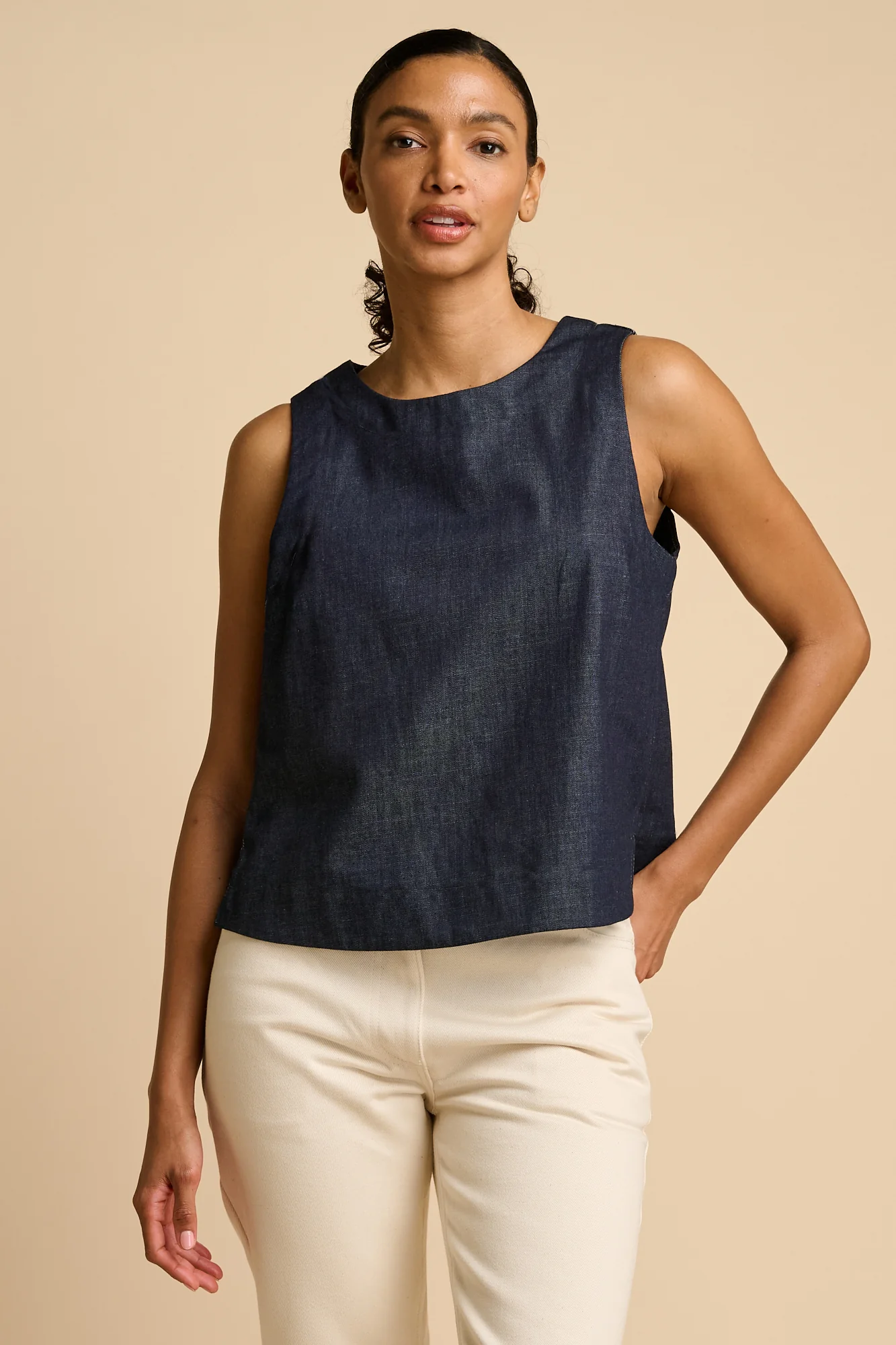 Sleeveless Top - Denim - Image 3