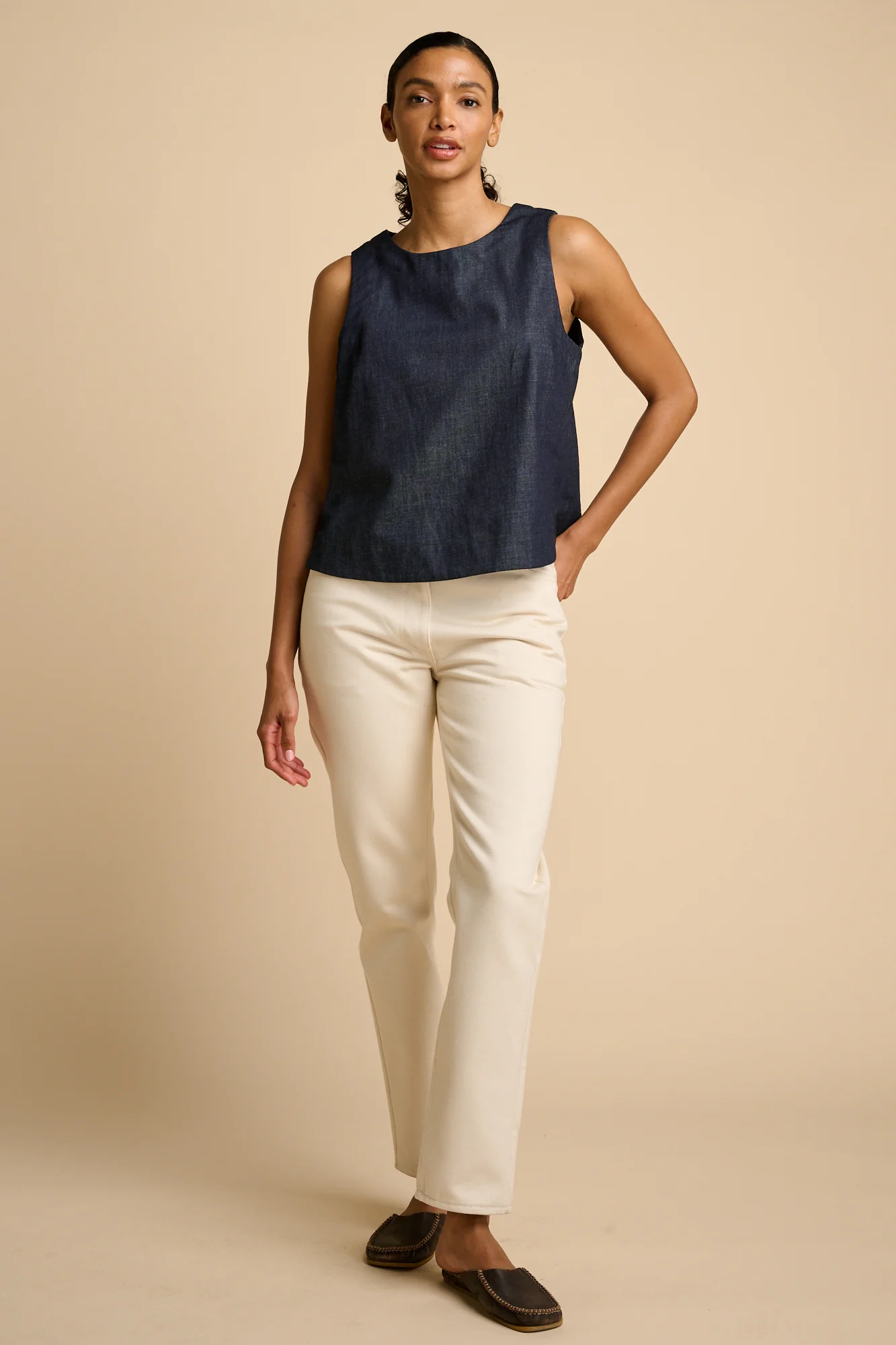 Sleeveless Top - Denim - Image 4